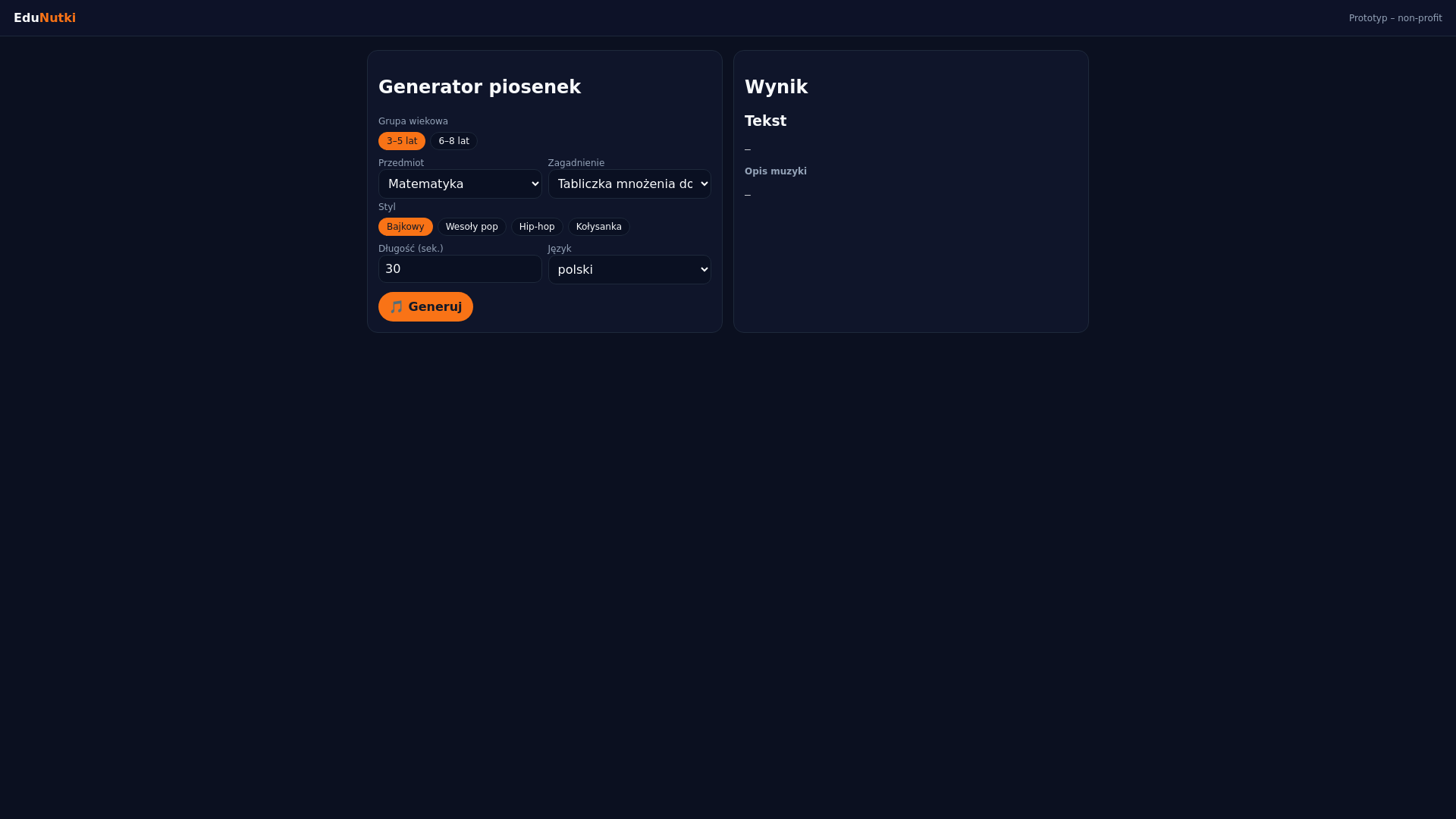 website screenshot of https://edunutki.pl/