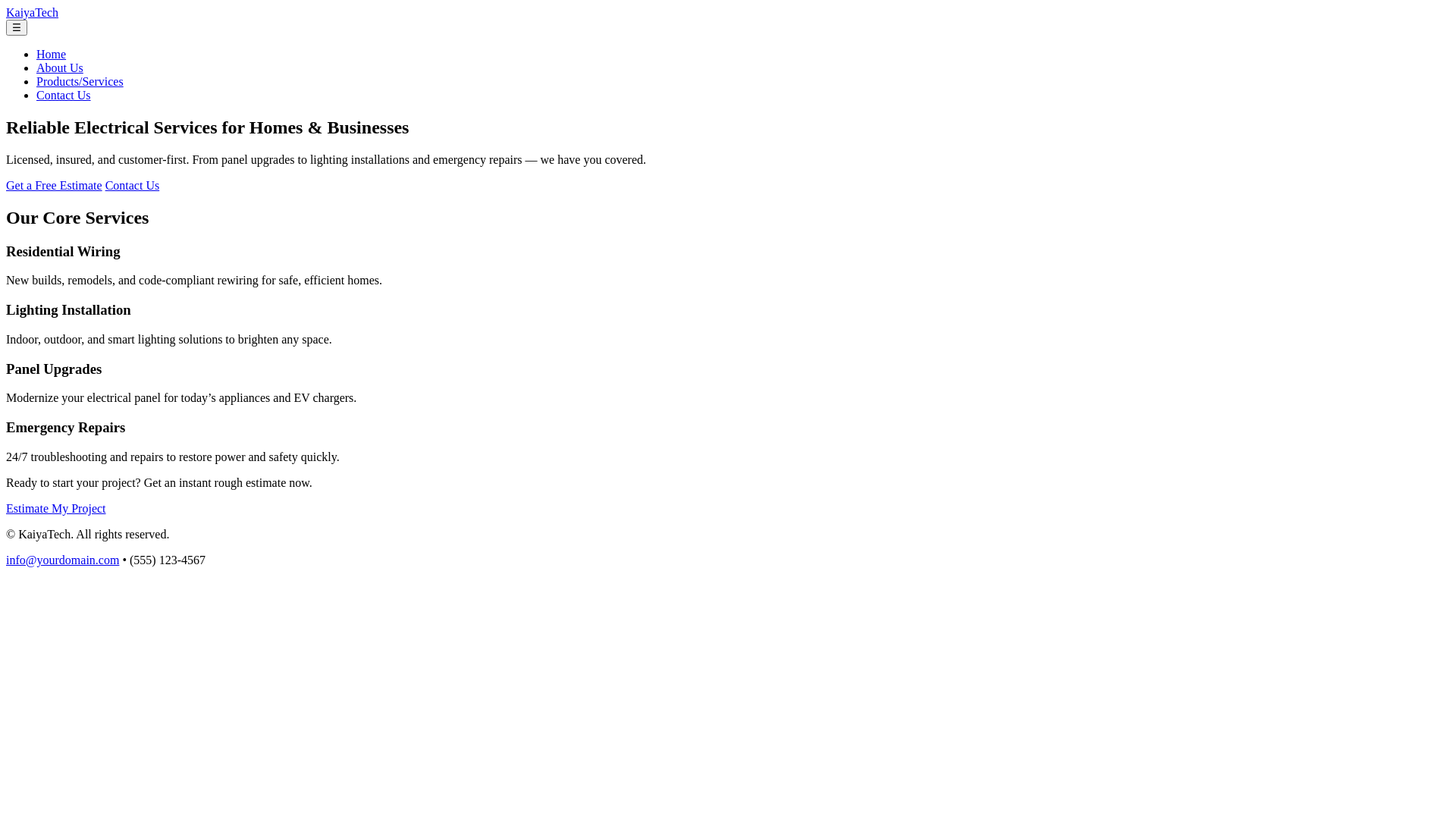 website screenshot of https://kaiyatech.pages.dev/