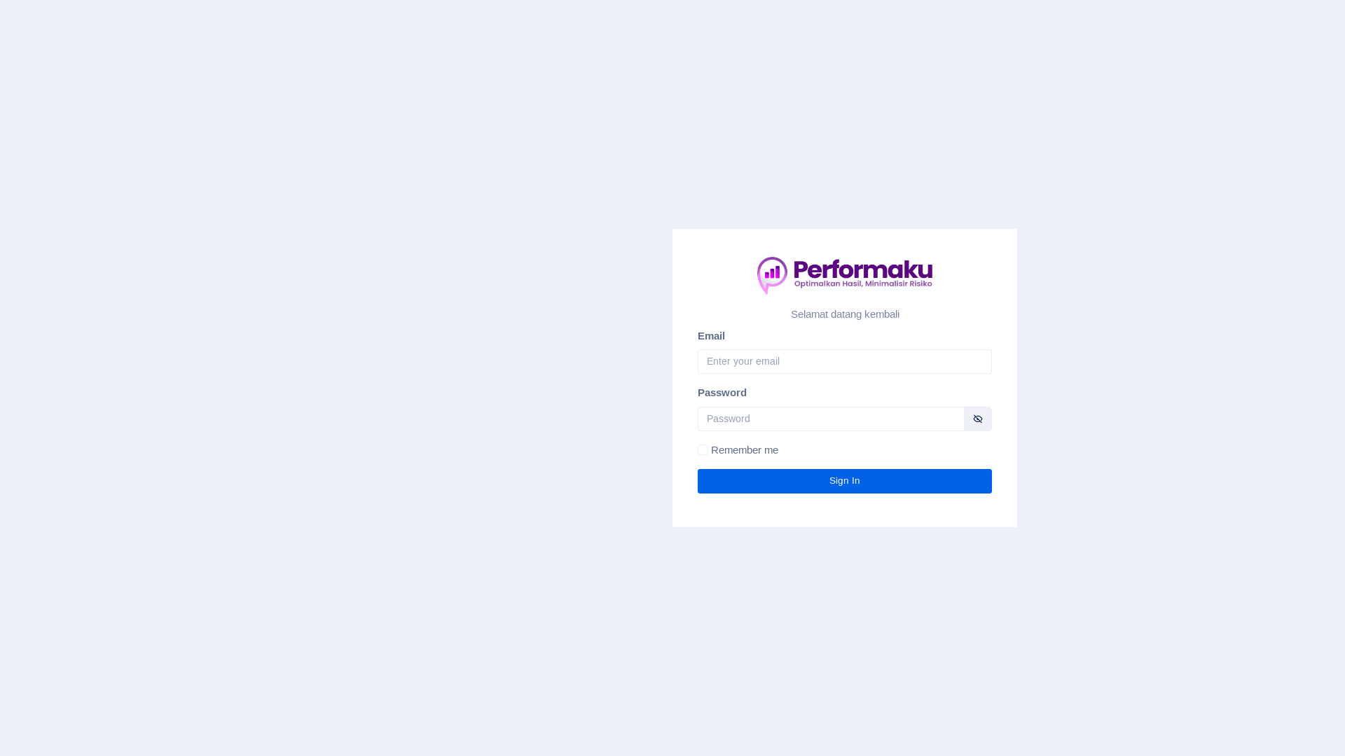 website screenshot of https://performanceku.com/