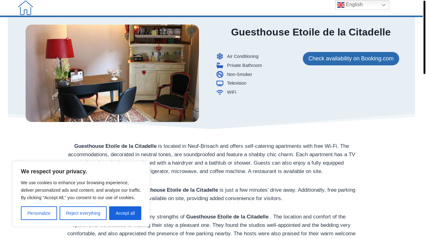 website screenshot of https://guesthouseetoiledelacitadelle.top/