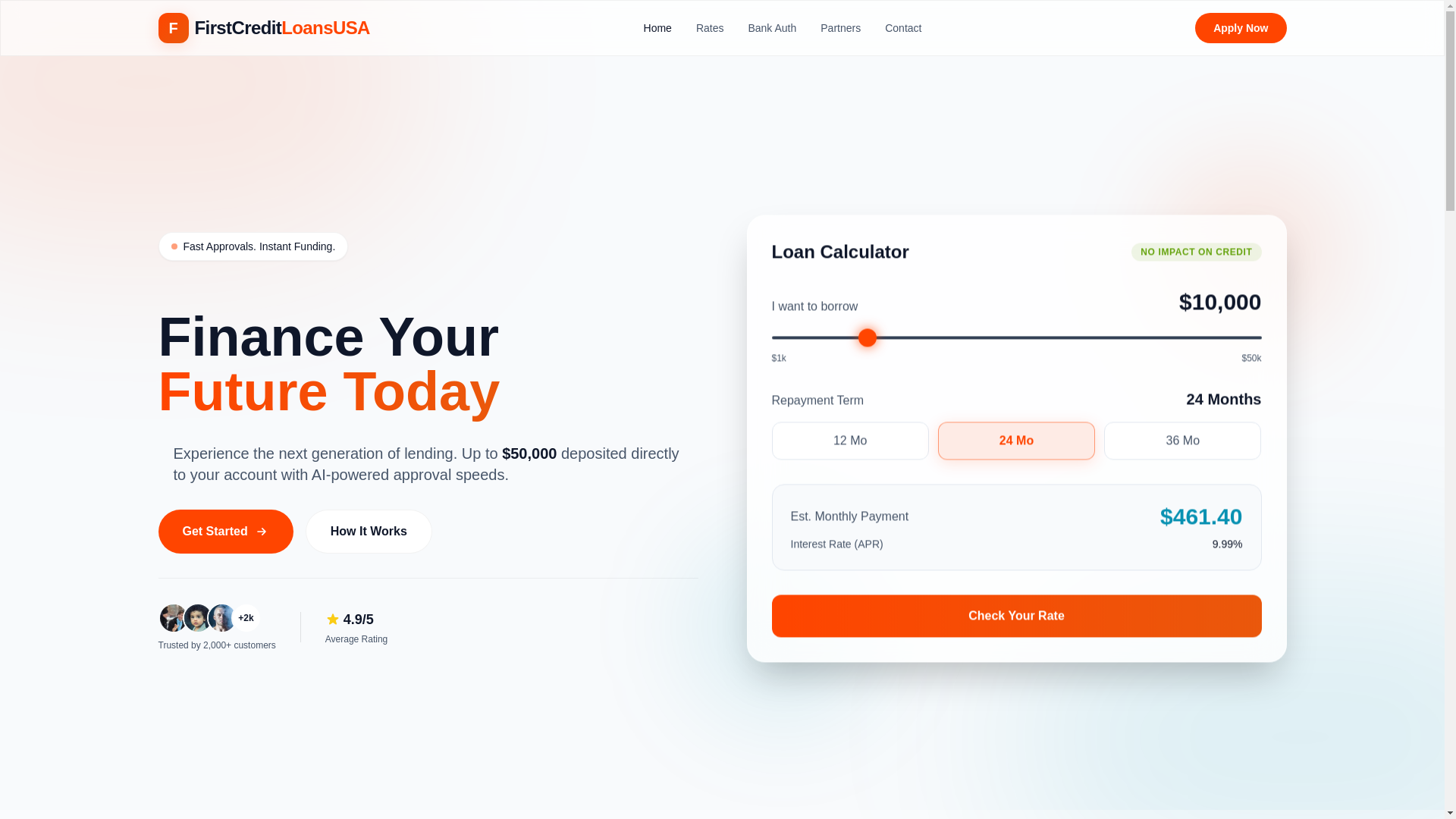 website screenshot of https://firstcreditloansusa.pages.dev/