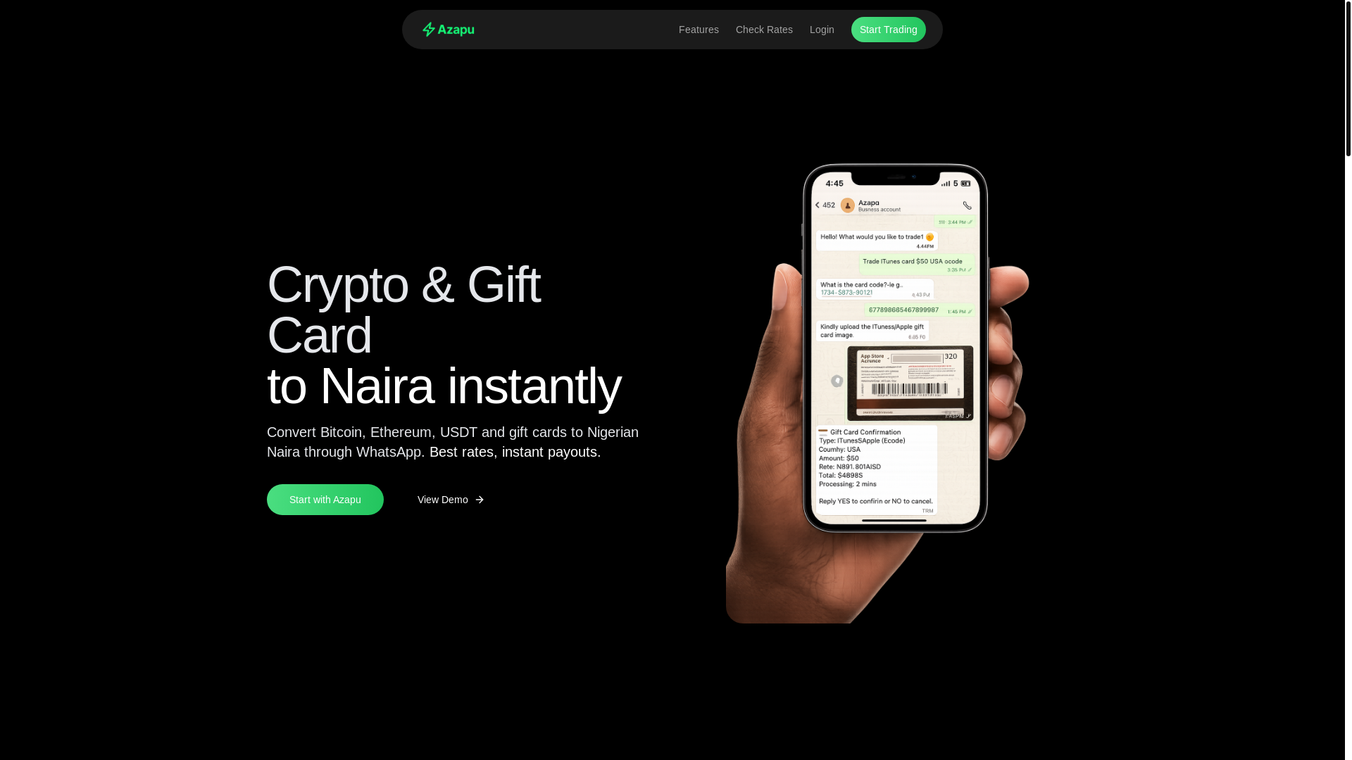 website screenshot of https://azapu.com.ng/