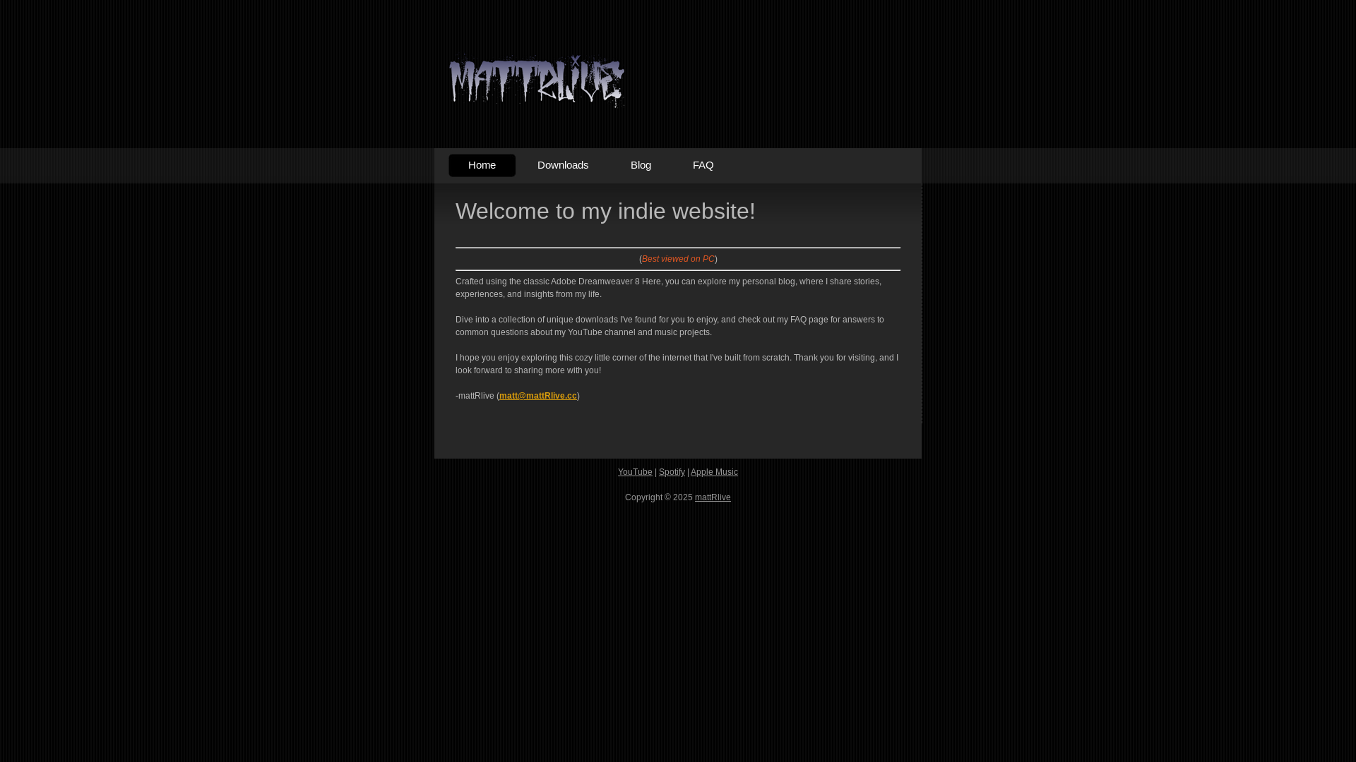 website screenshot of https://mattrlive.cc/