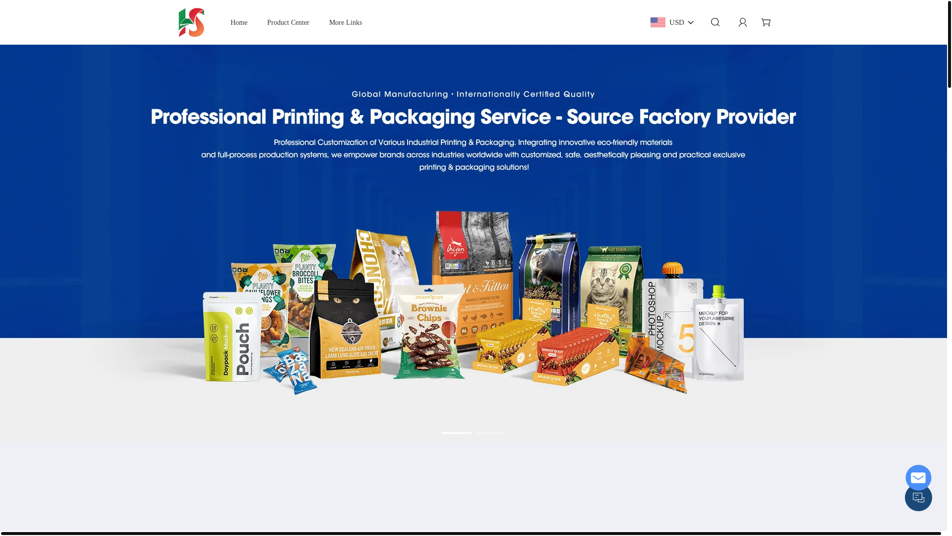 website screenshot of https://globalhsprinting.com/