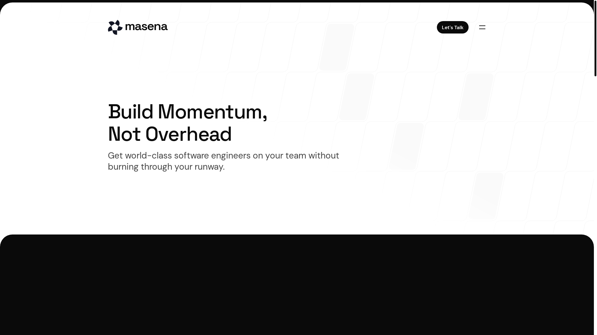 website screenshot of https://masena-landing-page.pages.dev/