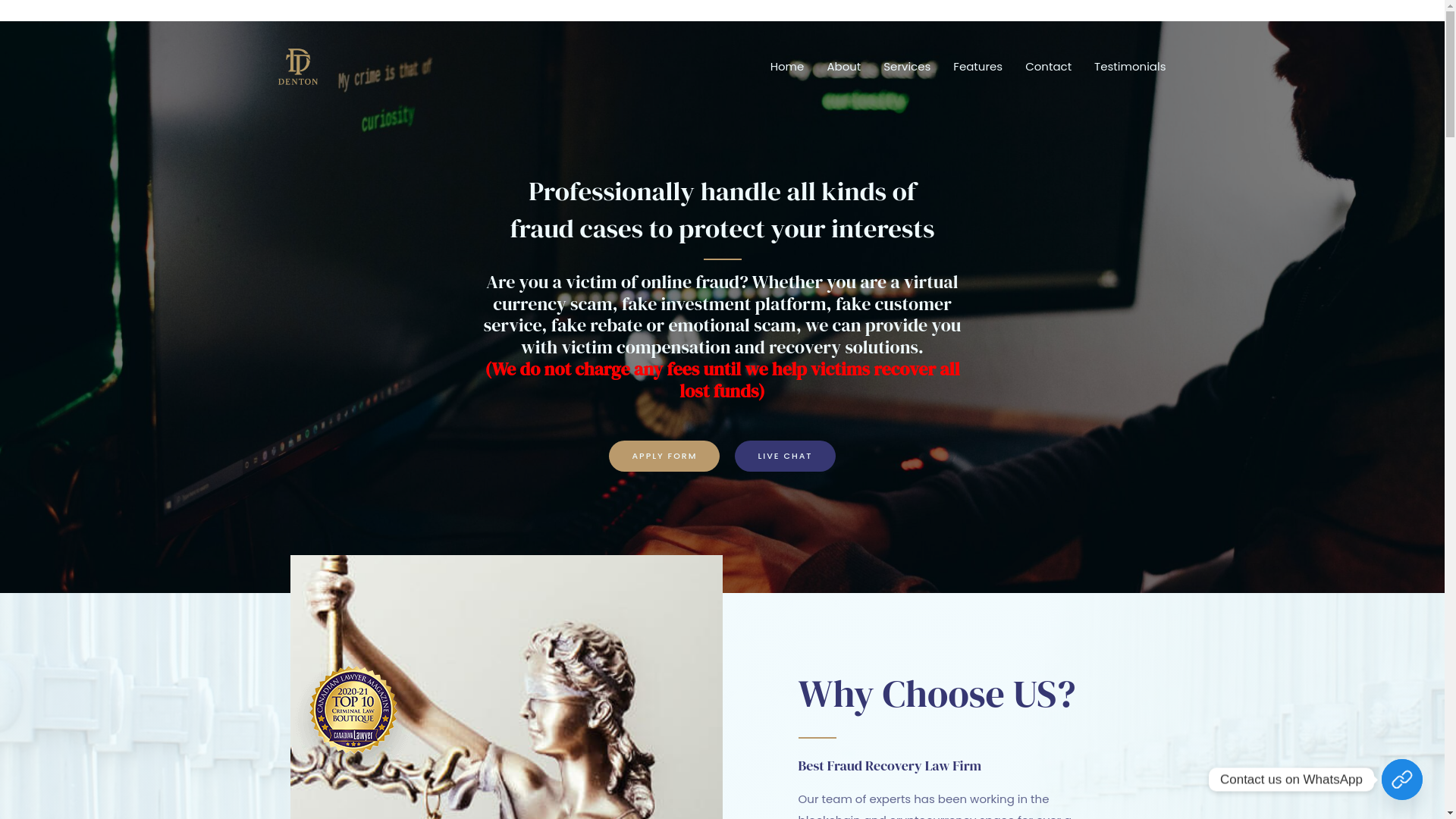 website screenshot of https://dentonuksite.vip/