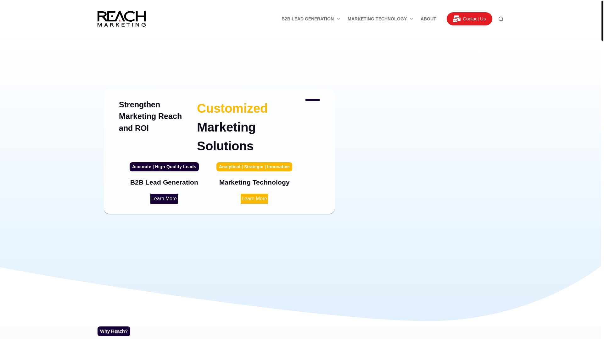 website screenshot of https://runreachmarketing.com/