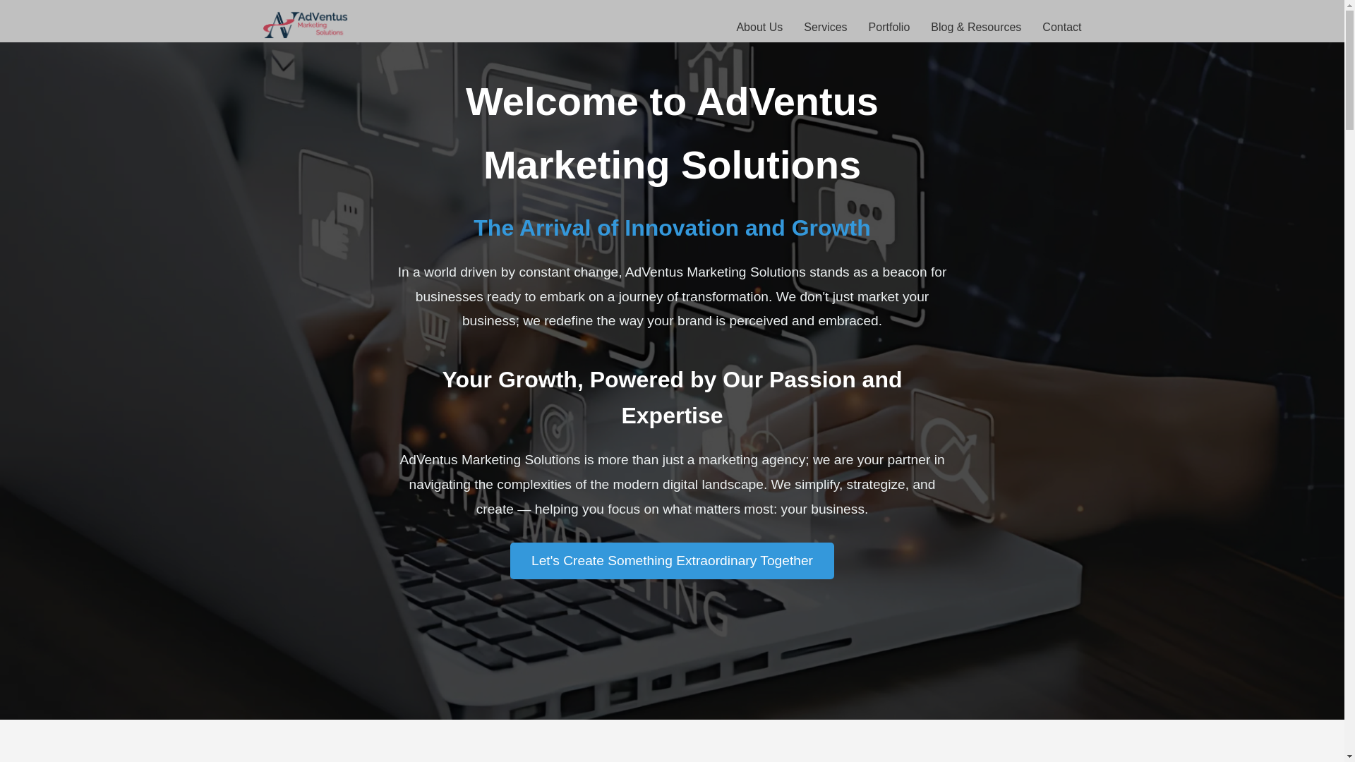 website screenshot of https://marketingadventus.pages.dev/