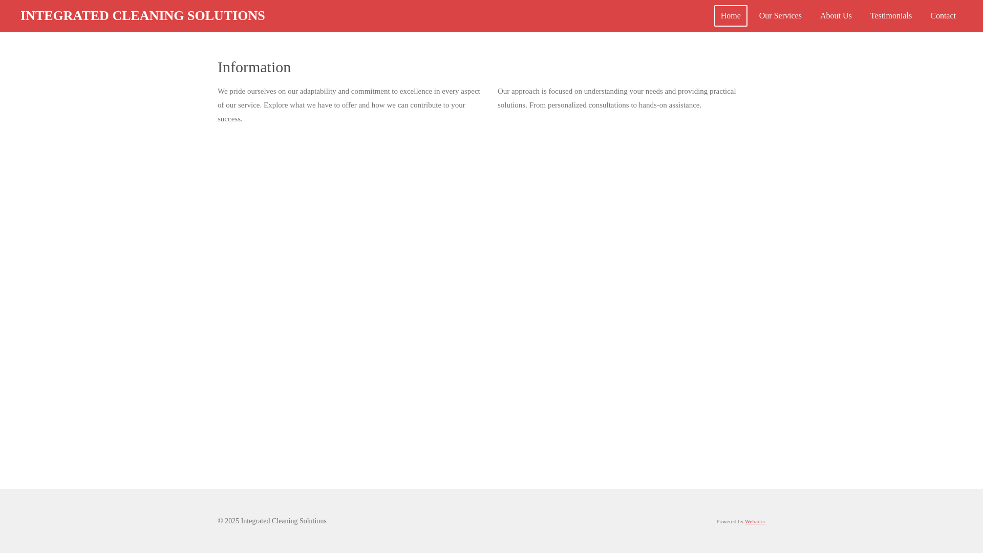 website screenshot of https://integratedcleaningsolutionsok.com/