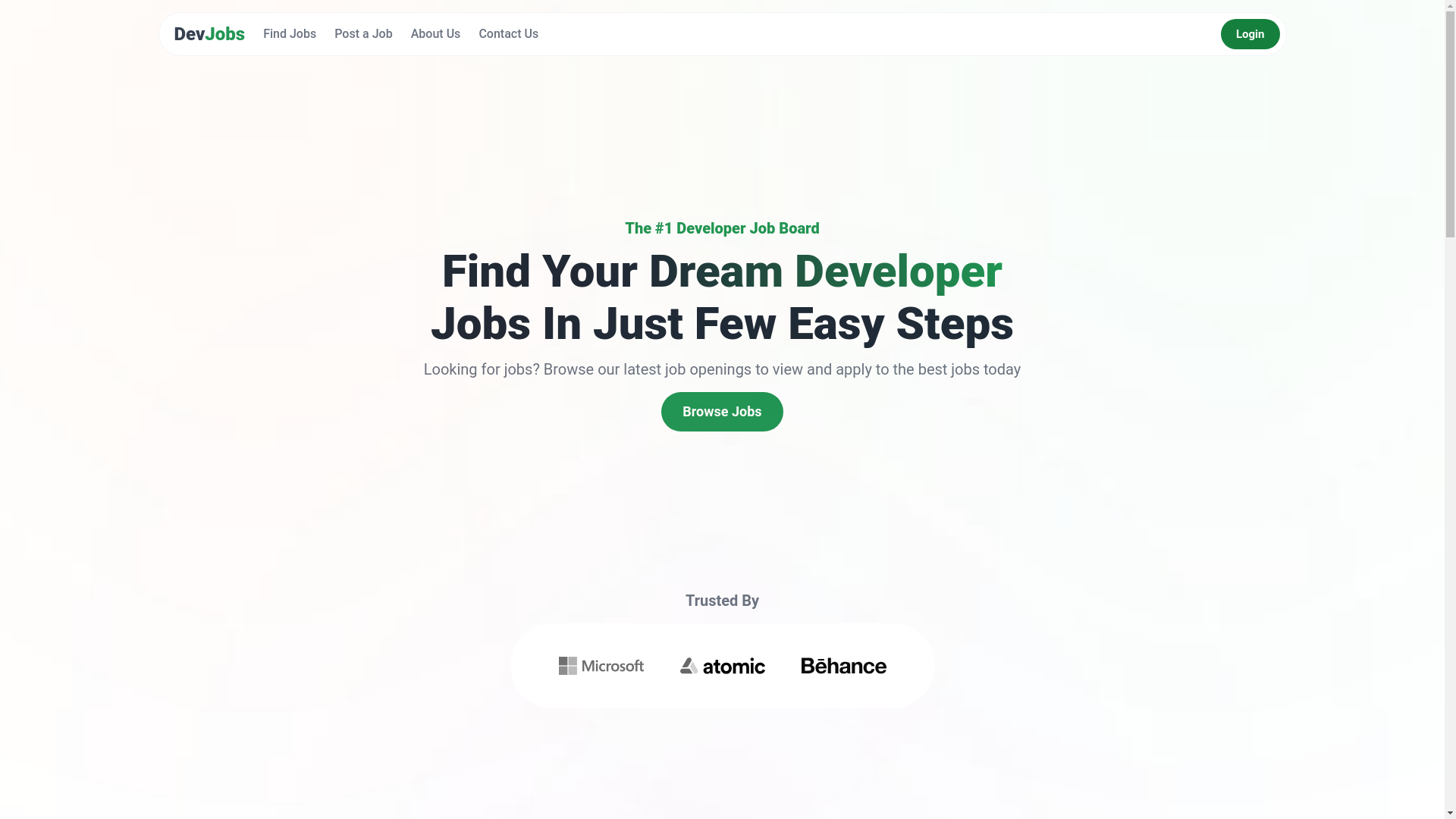 website screenshot of https://devjobs-frontend.pages.dev/