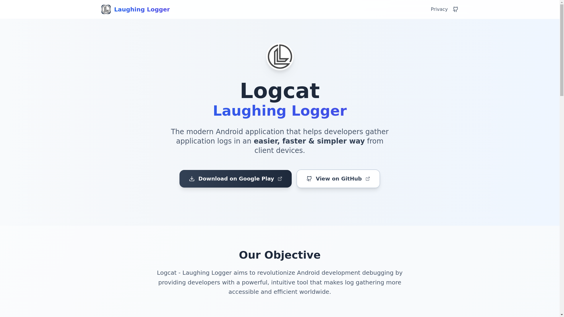 website screenshot of https://laughing-logger.app/