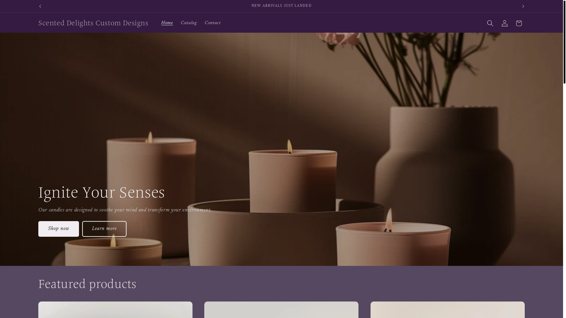 website screenshot of https://scenteddelightscustomdesigns.com/