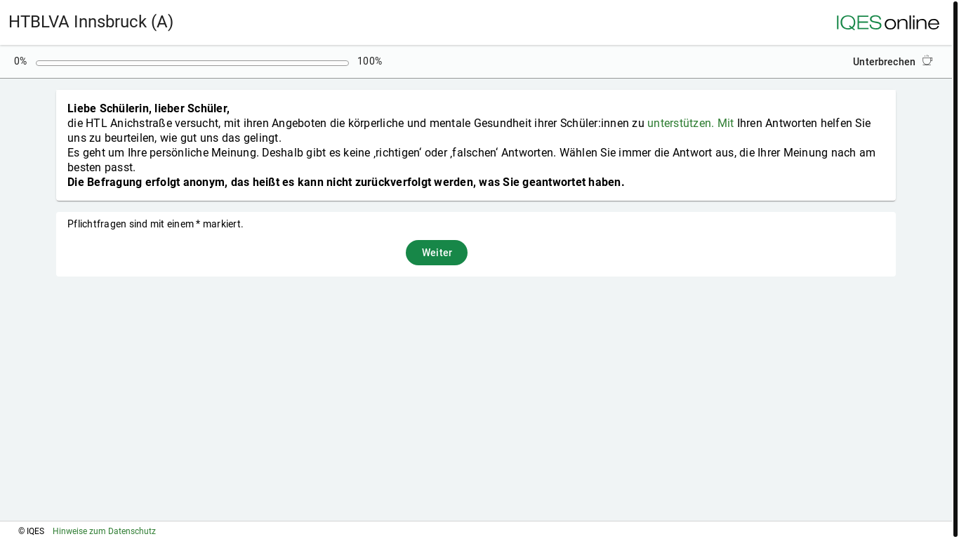 website screenshot of https://www.iqes.net/befragung/wmSSkgPtkt