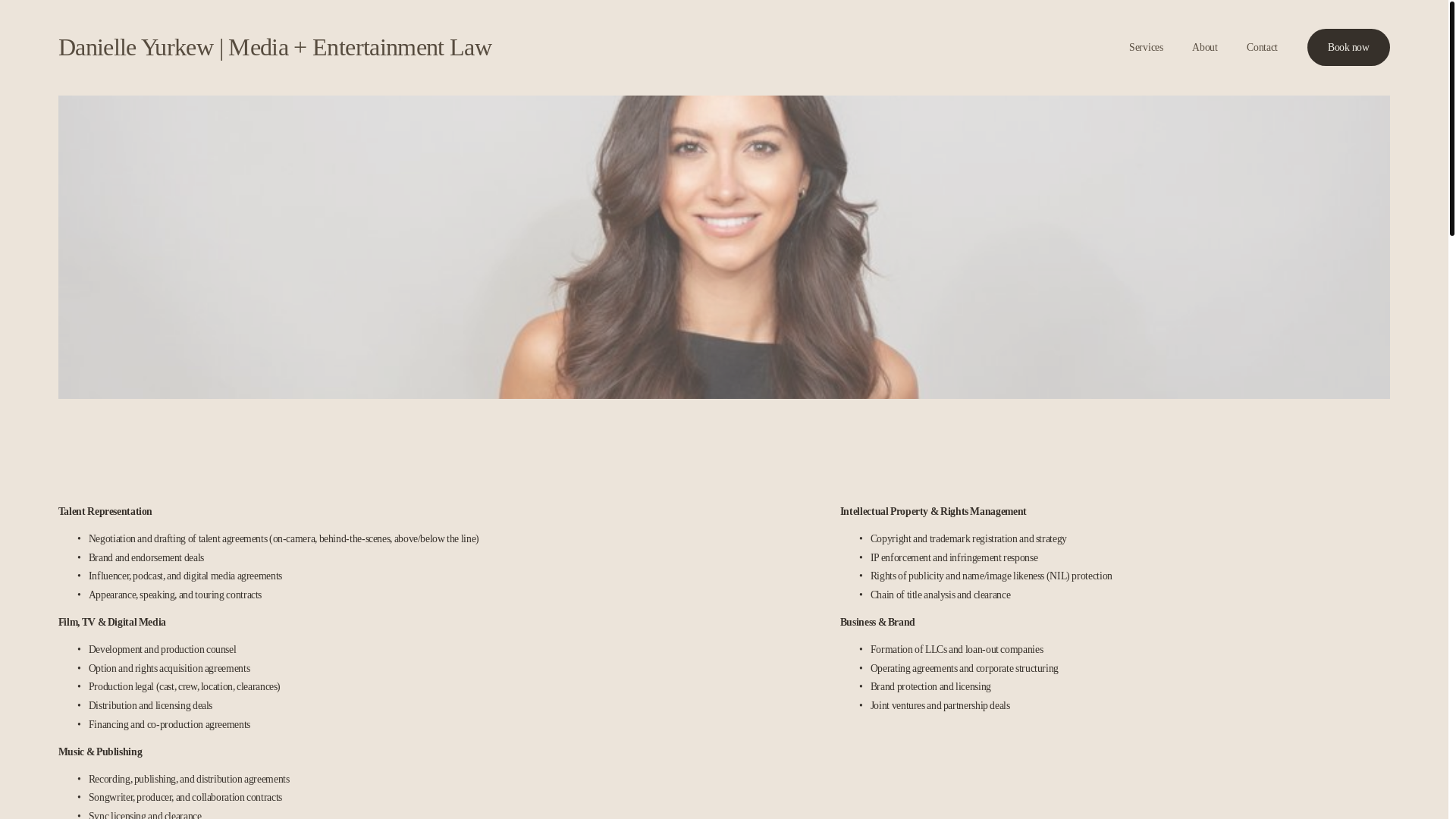 website screenshot of https://danielle-law.com/