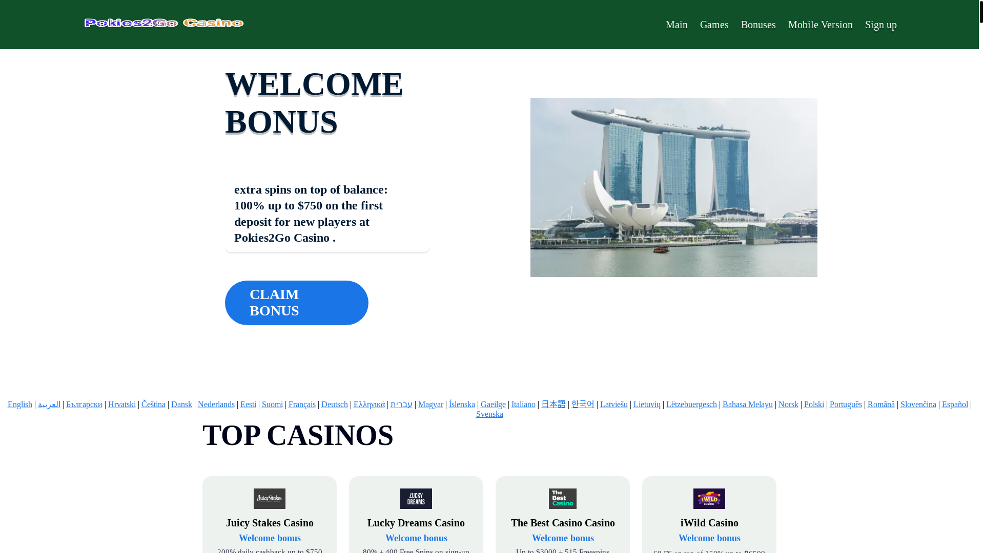 website screenshot of https://pokies2go3.bond/