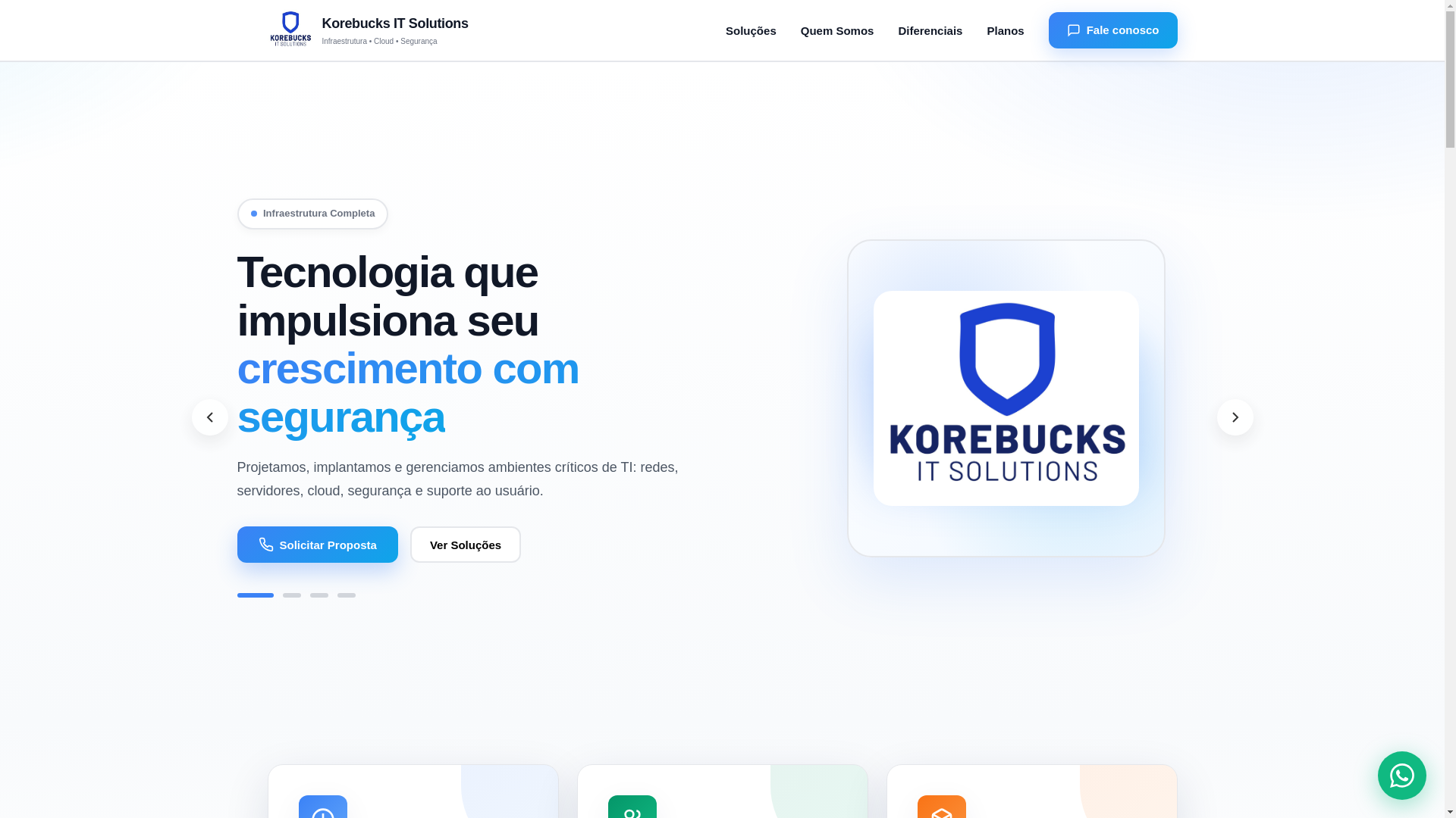 website screenshot of https://korebucks.com.br/