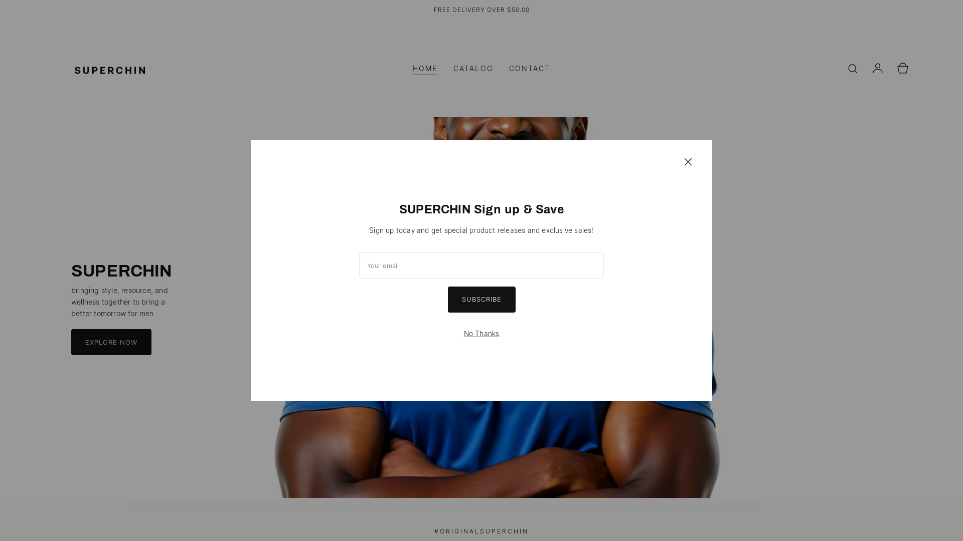 website screenshot of https://superchin.co/