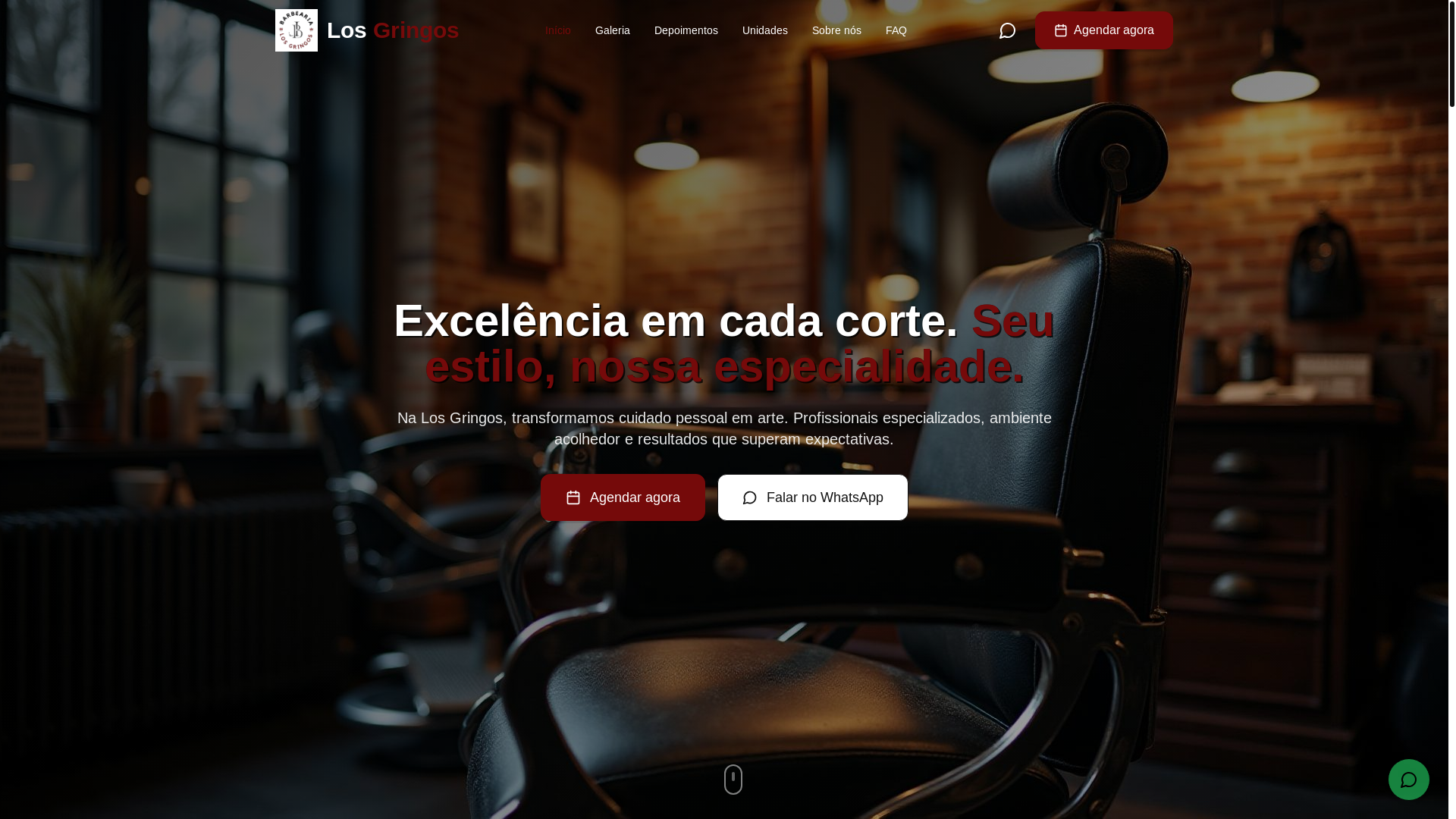 website screenshot of https://barbearialosgringos.com.br/
