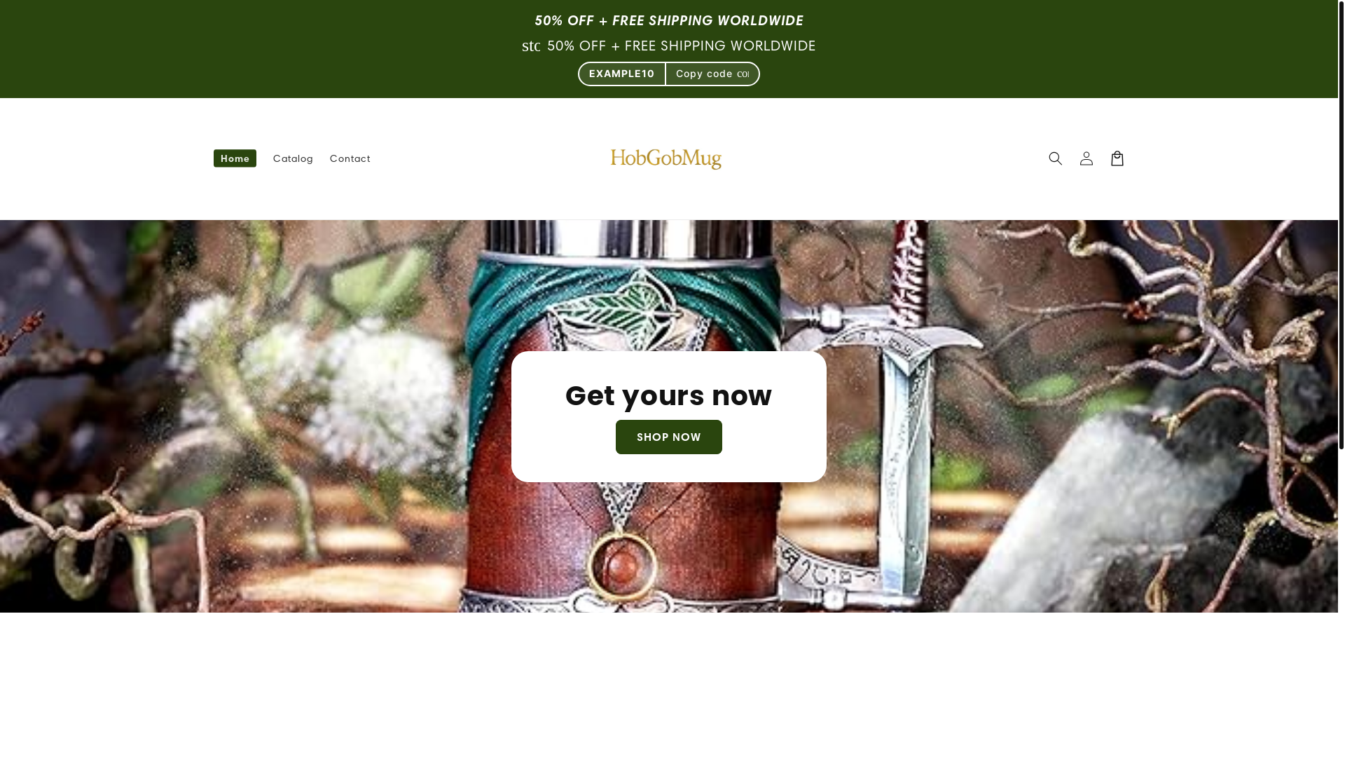 website screenshot of https://hobgobmug.com/