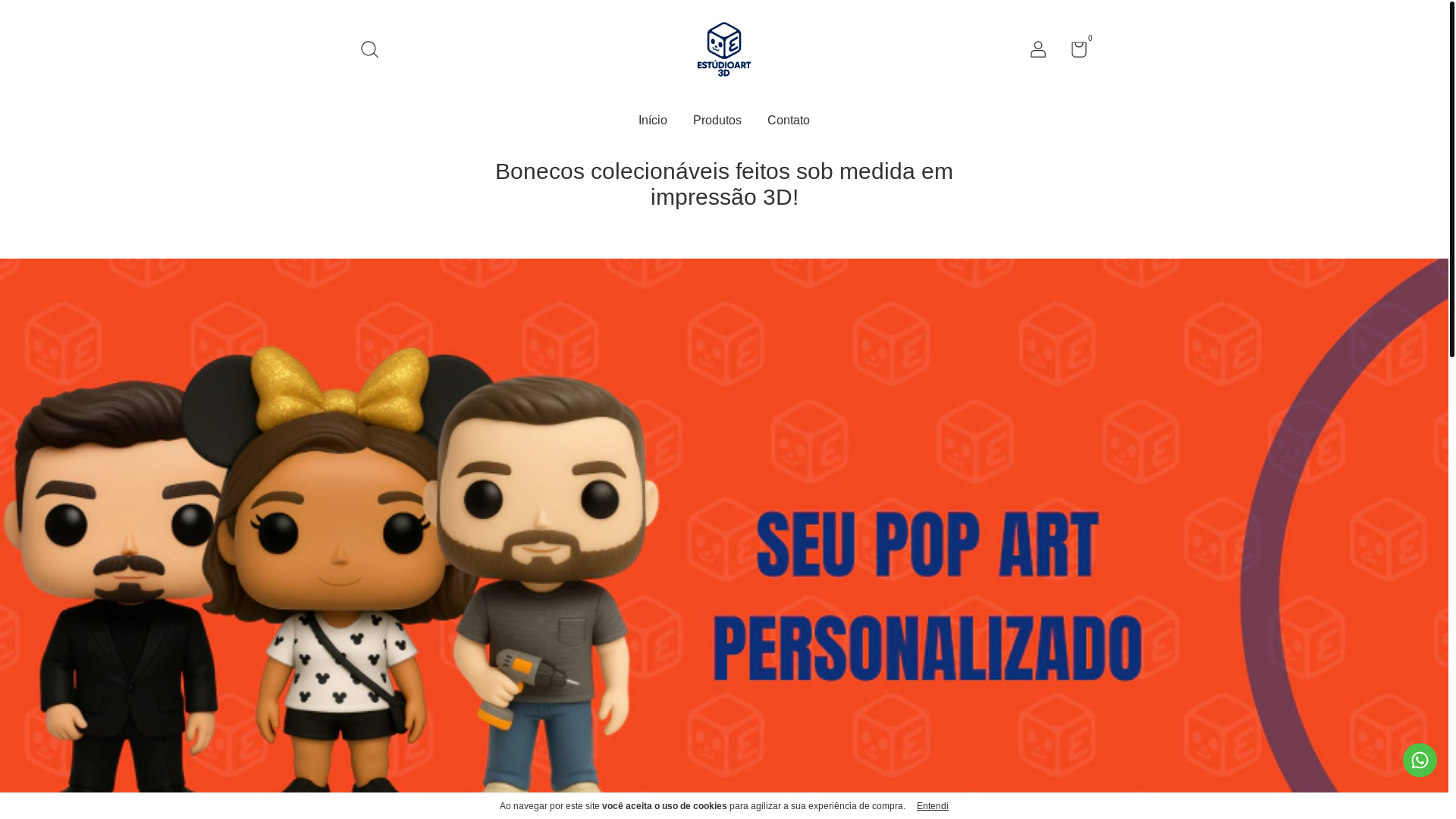 website screenshot of https://estudioart3d.com.br/
