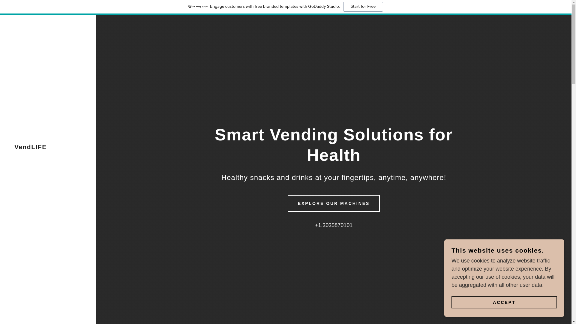 website screenshot of https://vendlife.shop/