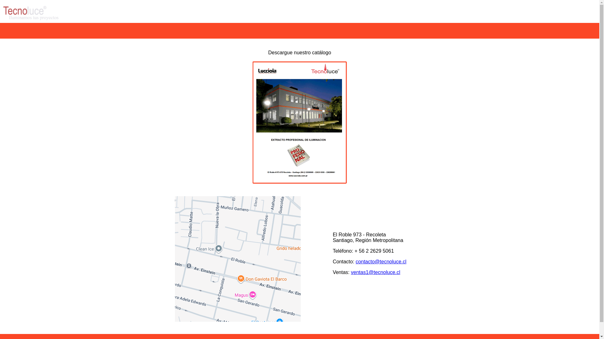 website screenshot of https://tecnoluce.cl