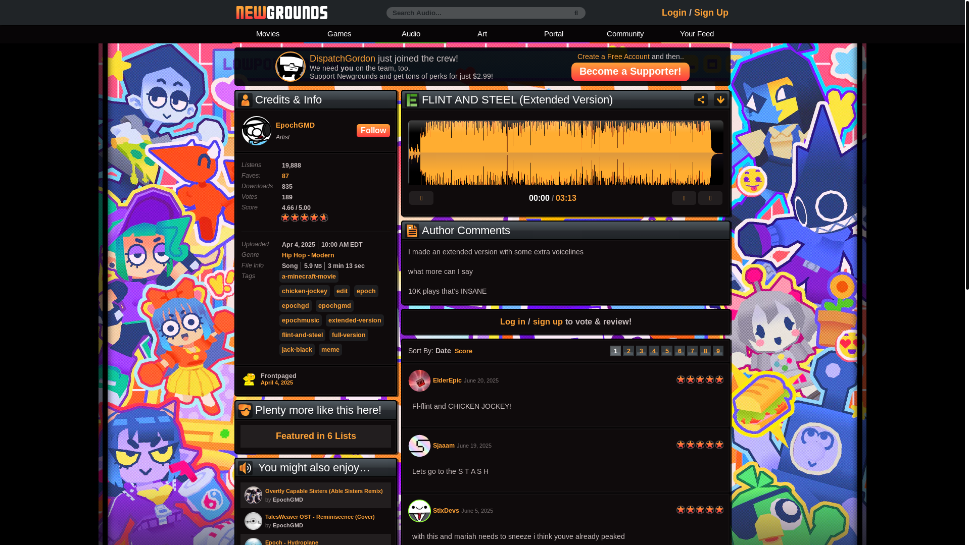 website screenshot of https://www.newgrounds.com/audio/listen/1415406