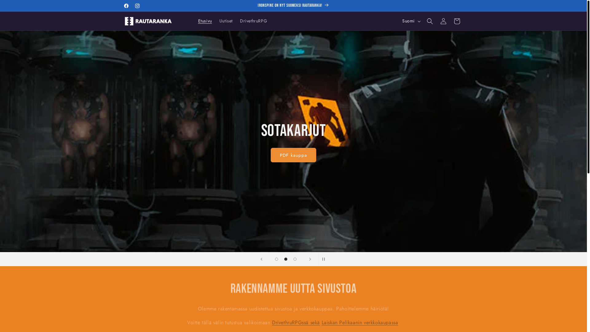 website screenshot of https://rautaranka.com/