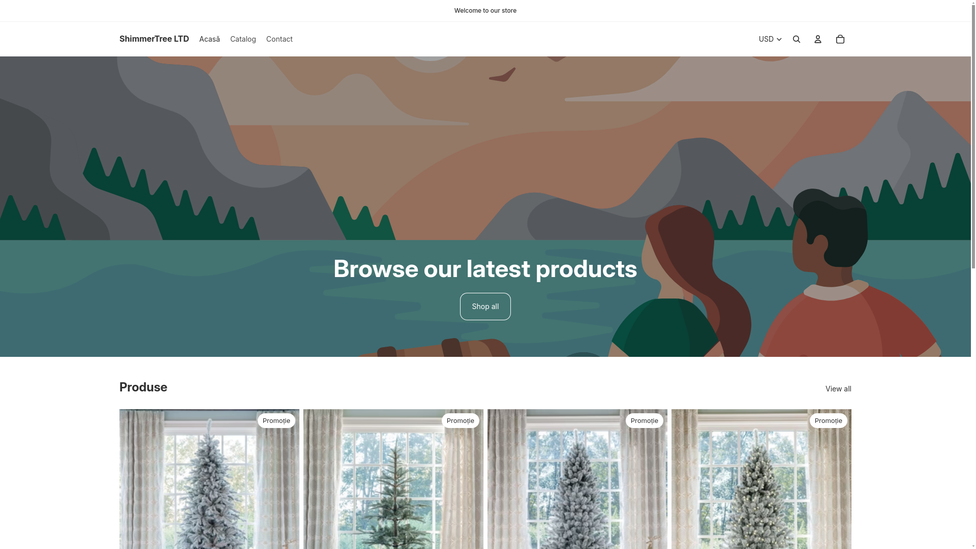 website screenshot of https://shimertree.com/