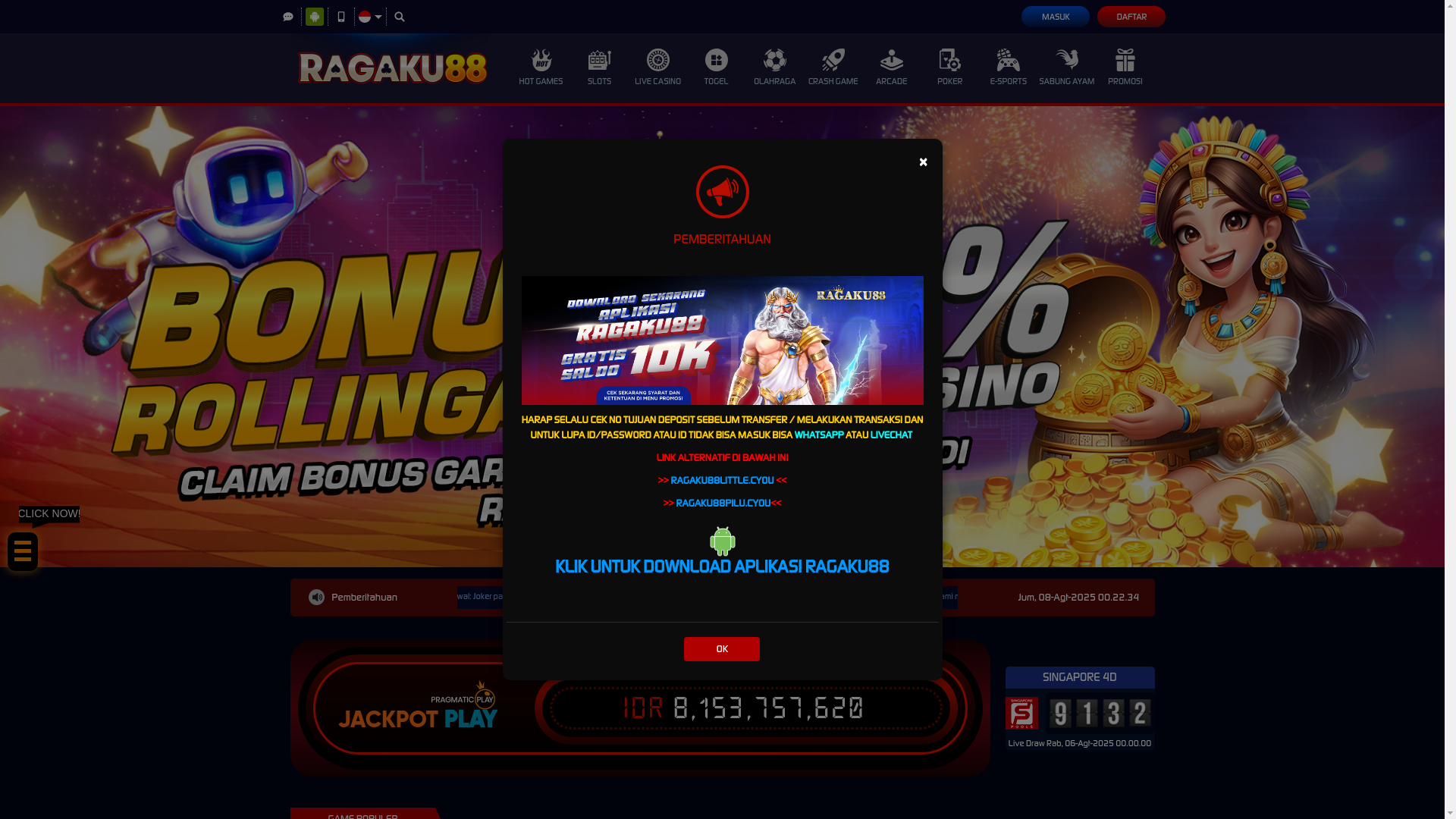 website screenshot of https://ragaku88gladiator.store/