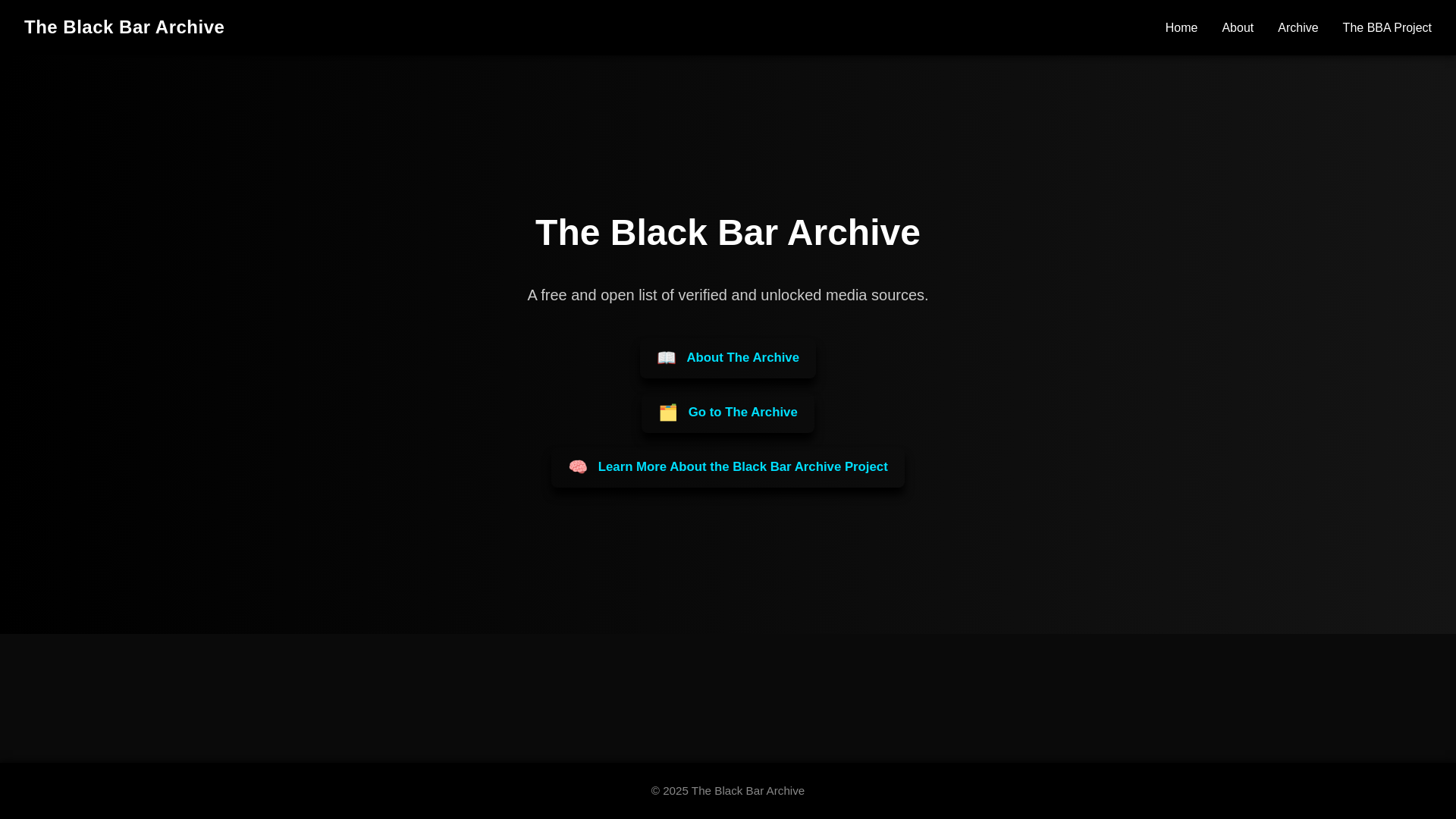 website screenshot of https://theblackbararchive.info/