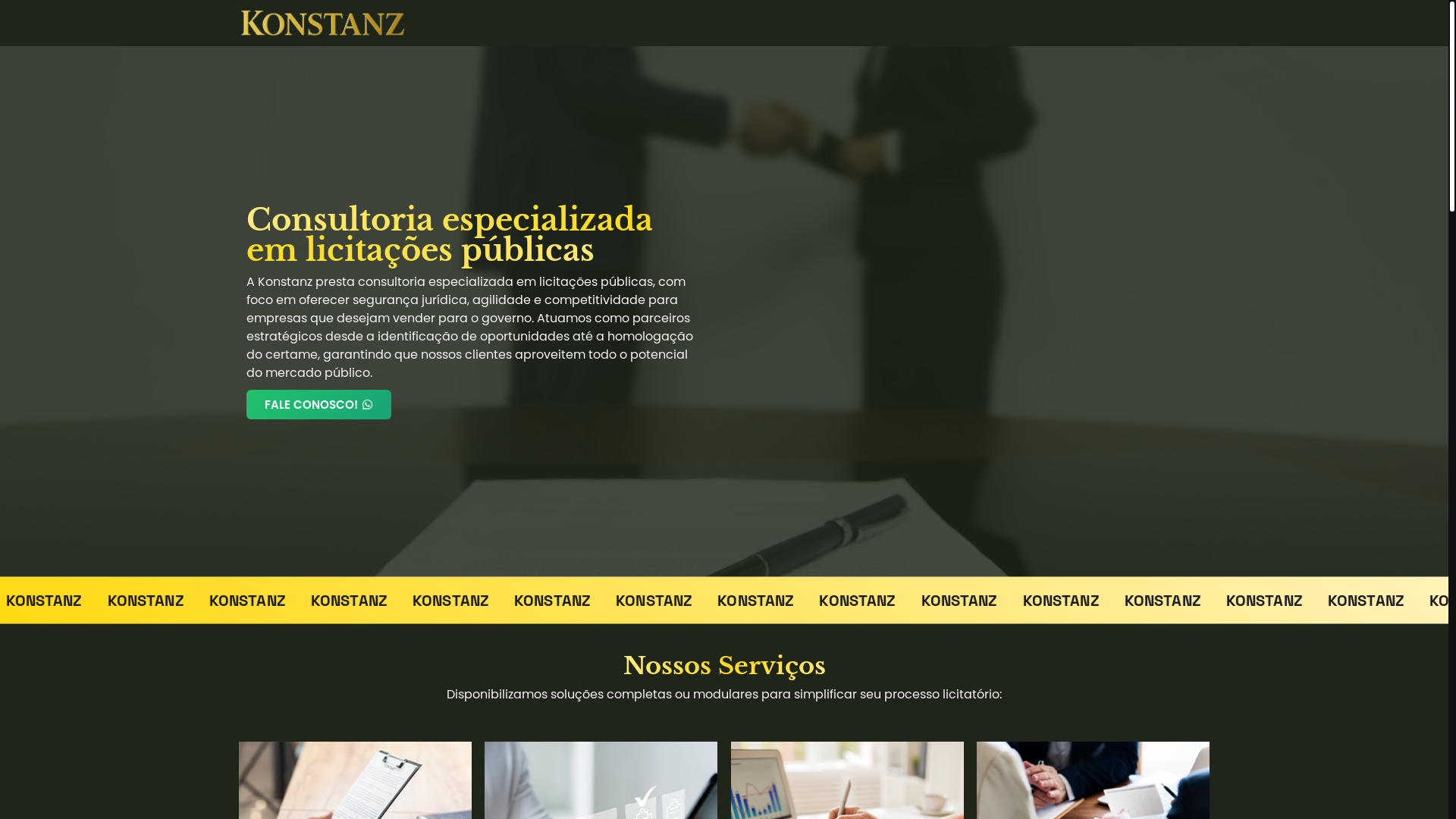 website screenshot of https://licitacaokonstanz.com.br/