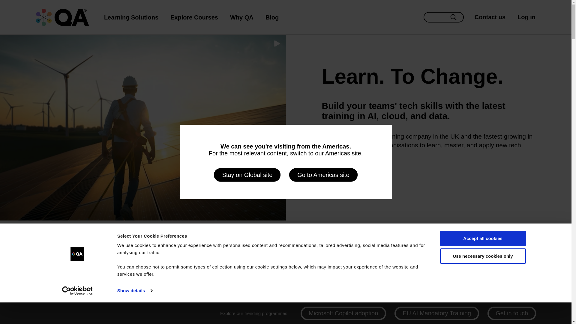 website screenshot of https://www.qa.com/