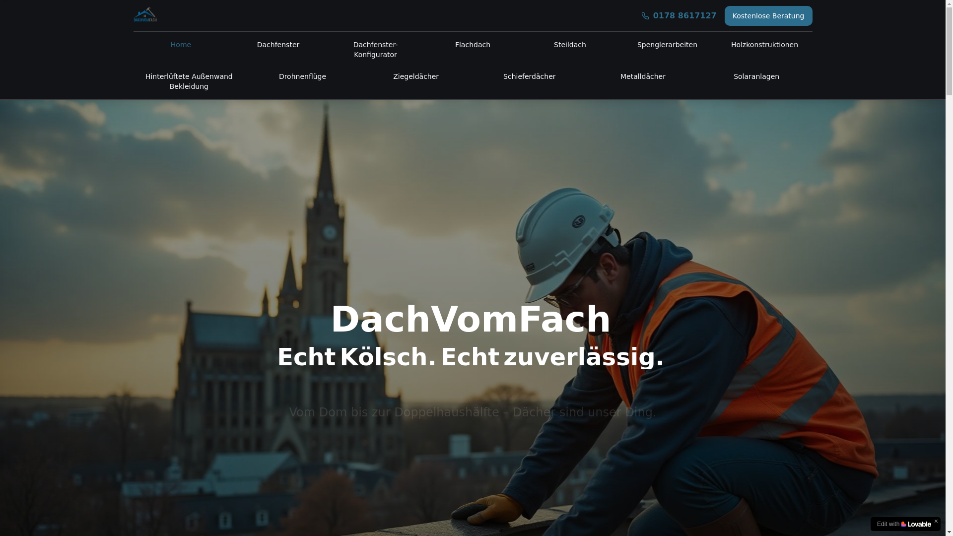 website screenshot of https://dachvomfachkoeln.de/