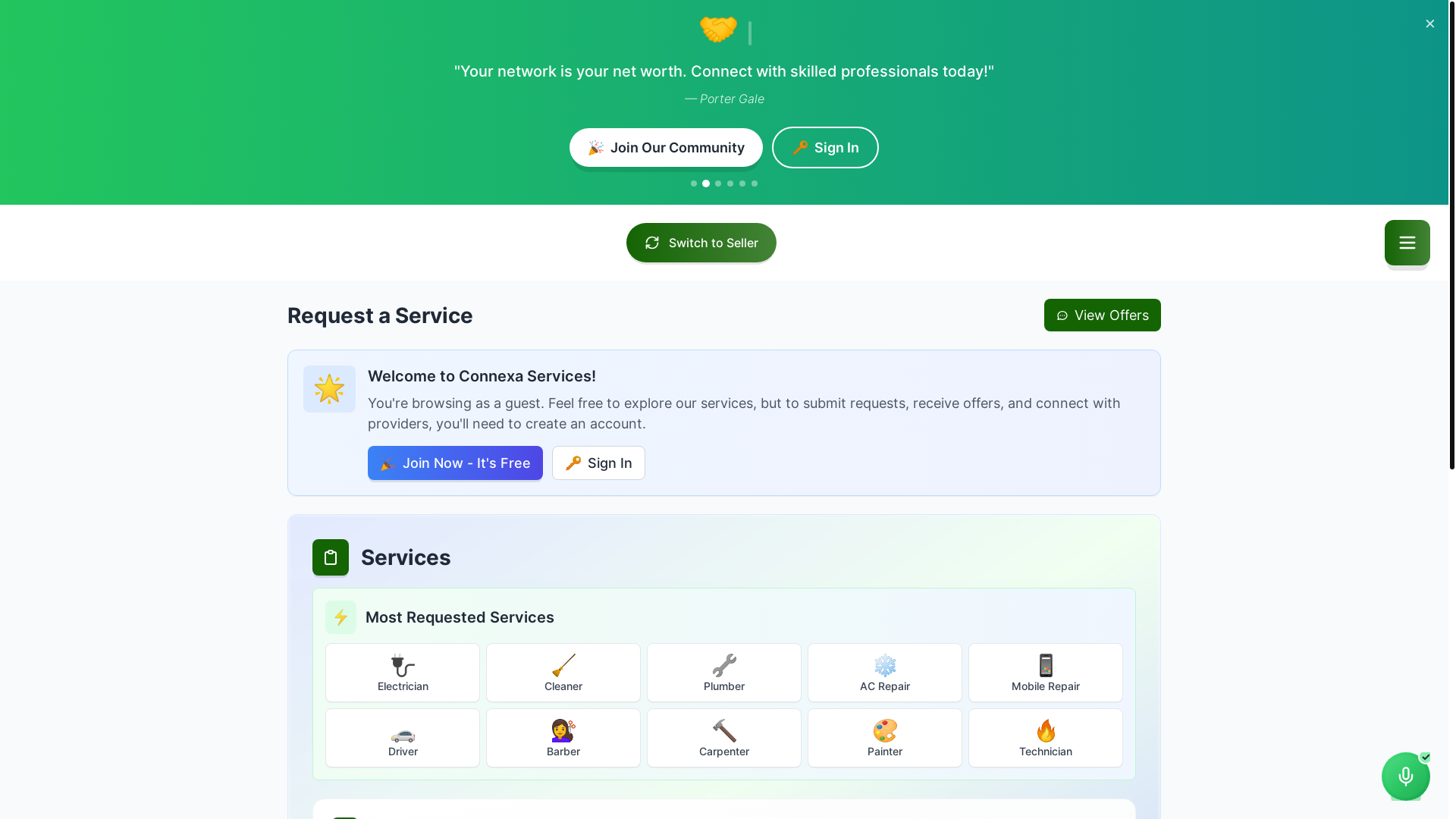 website screenshot of https://connexa-pwa.pages.dev/