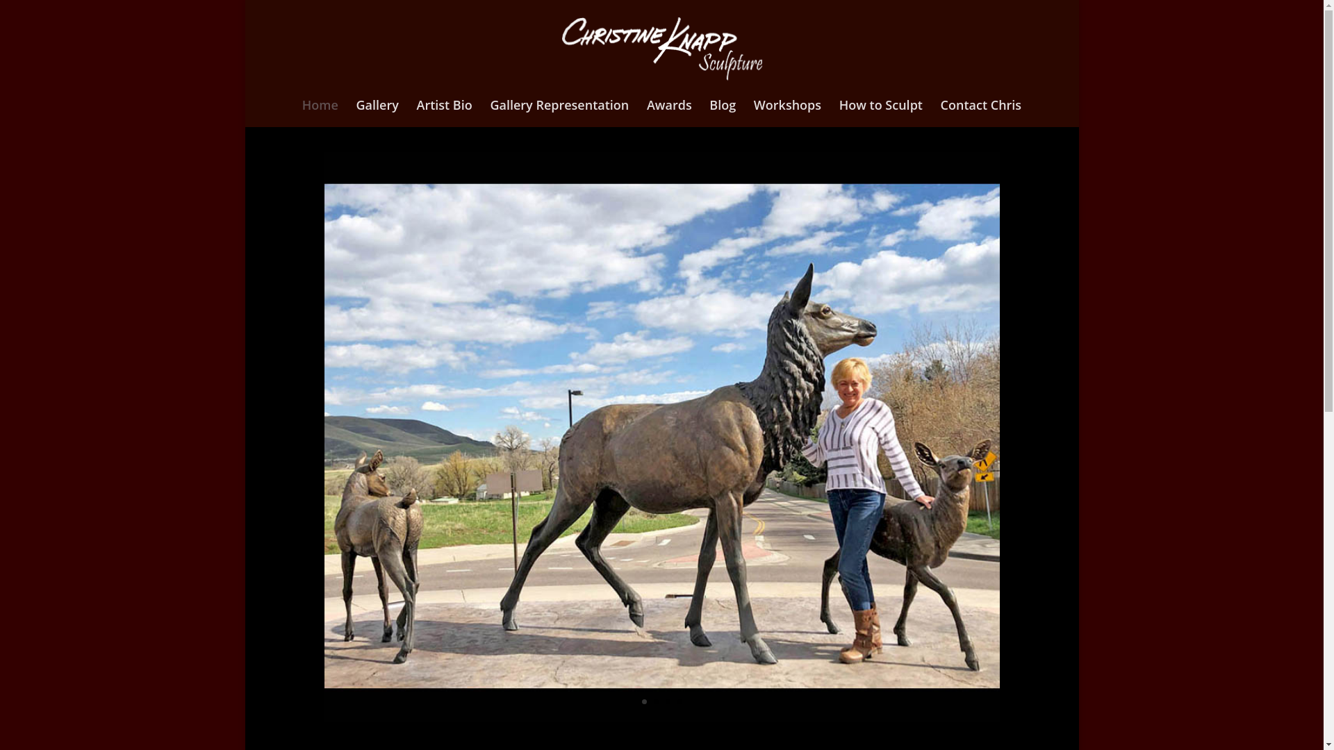 website screenshot of https://christineknappsculpture.com/