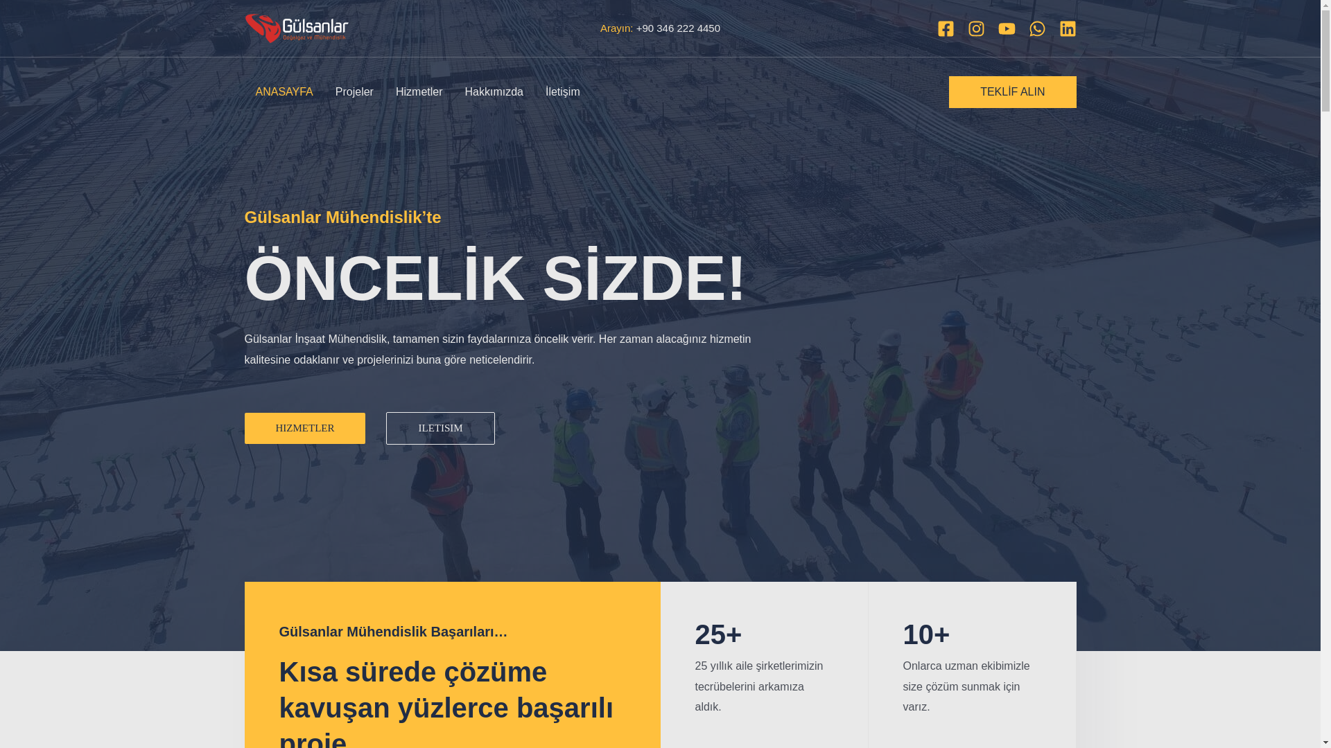 website screenshot of https://gulsanlar.com.tr