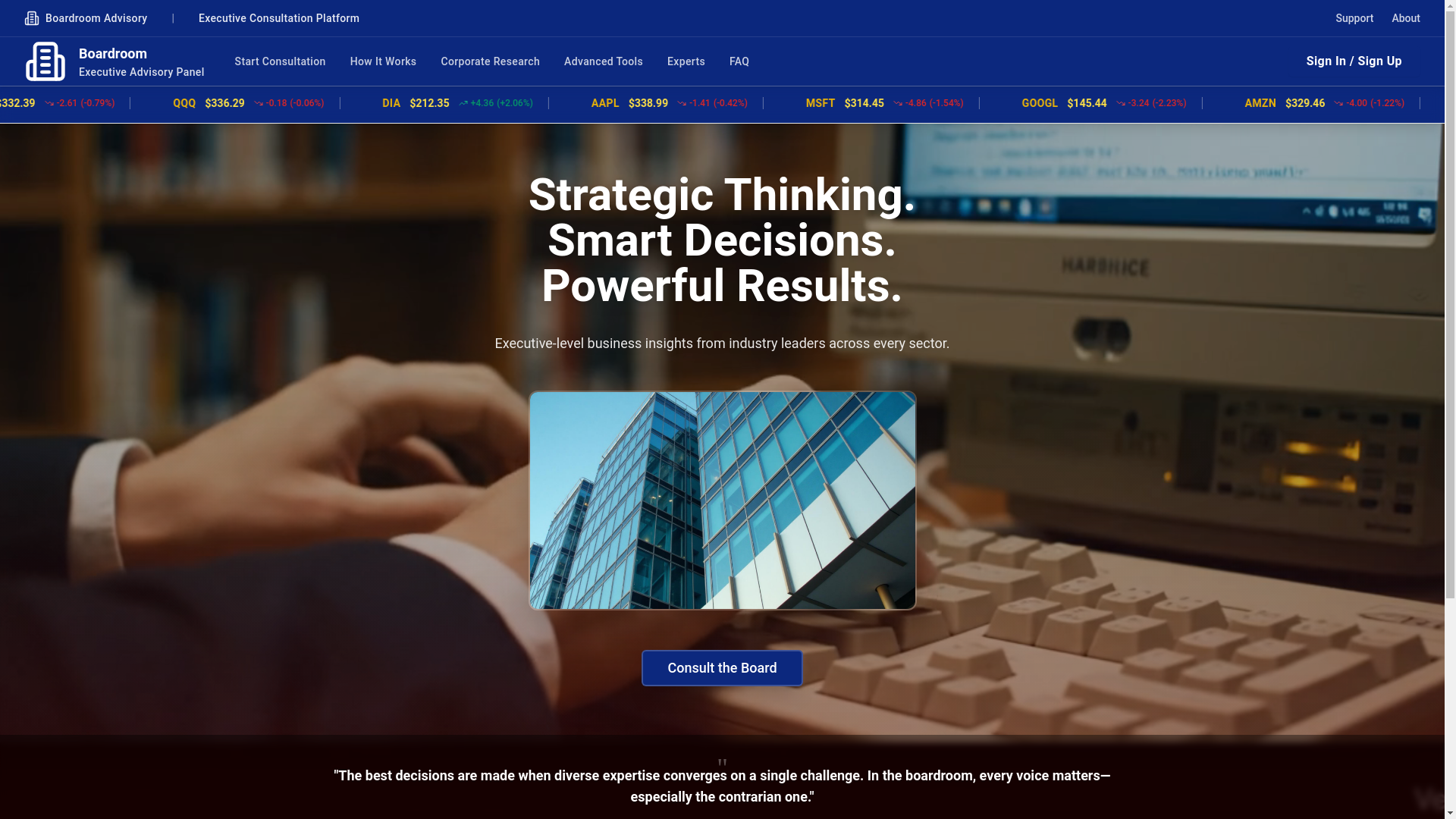website screenshot of https://executivepanel.app/