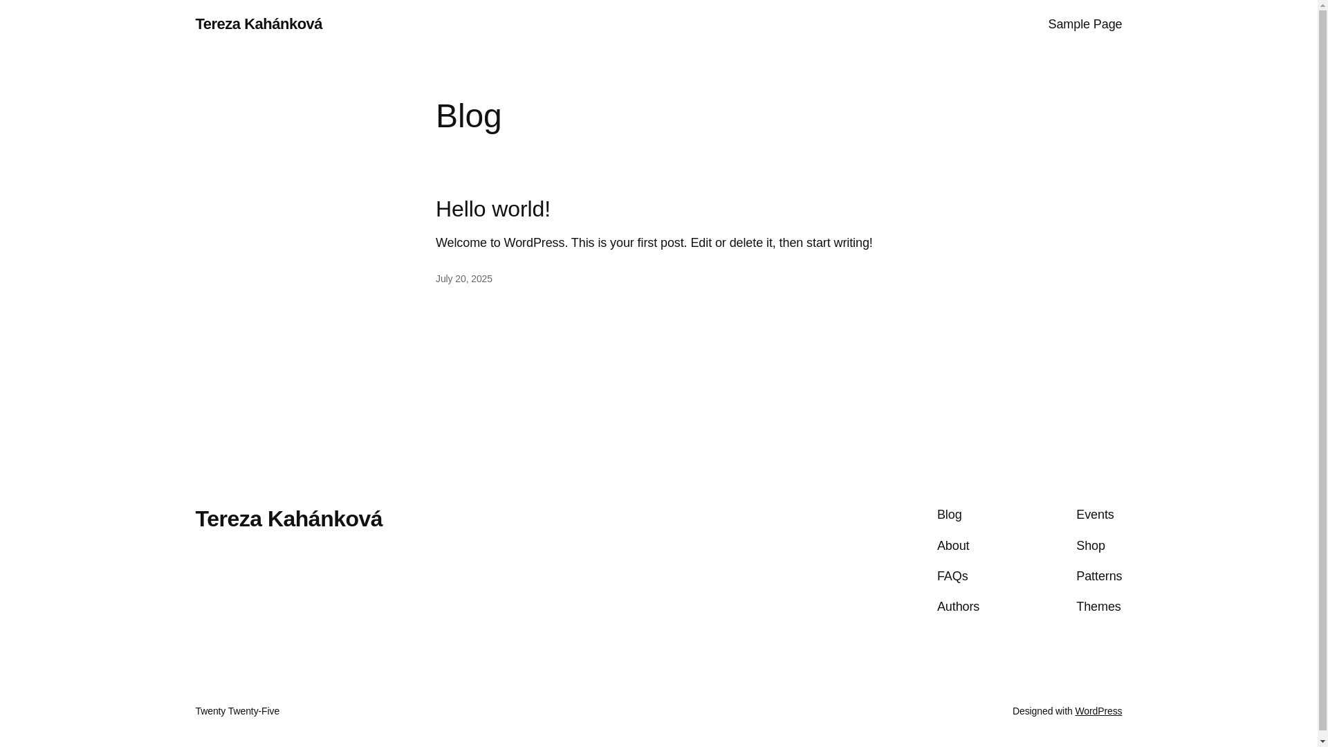 website screenshot of https://terezakahankova.cz/