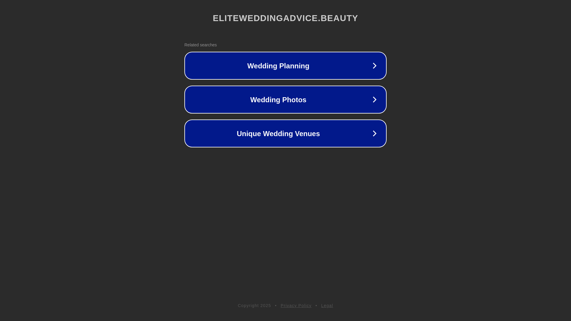 website screenshot of https://eliteweddingadvice.beauty/