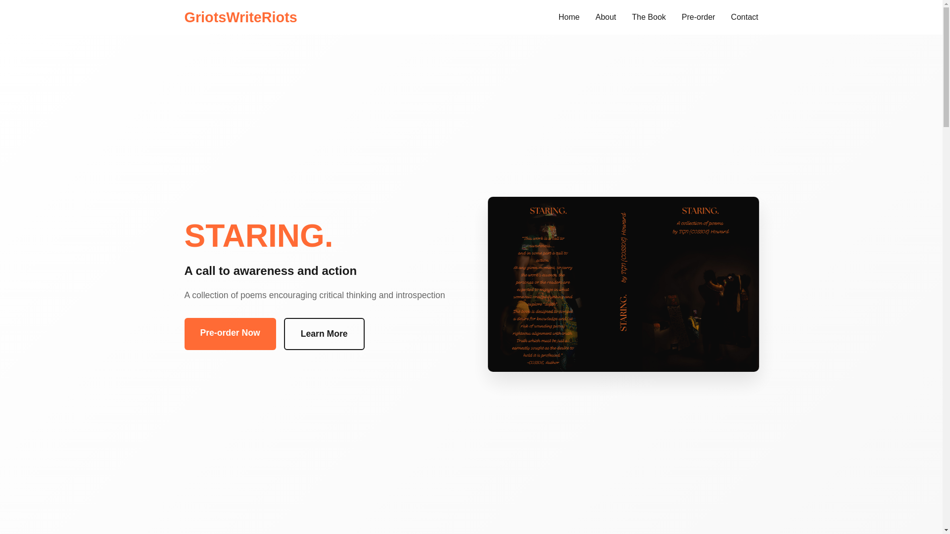 website screenshot of https://griotswriteriots.pages.dev/