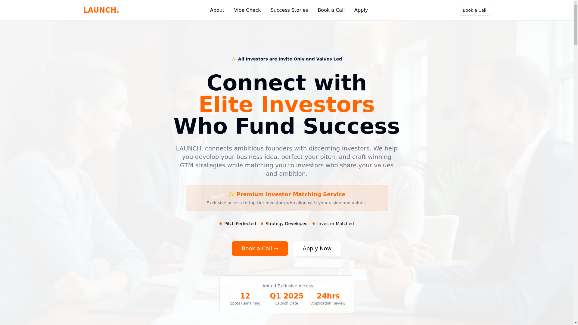 website screenshot of https://launch-invest.com/