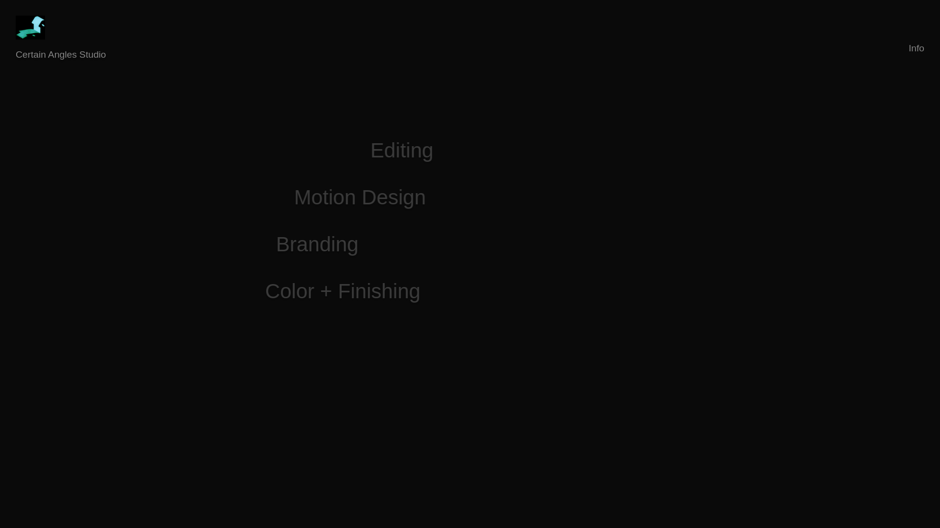 website screenshot of https://certainangles.studio/