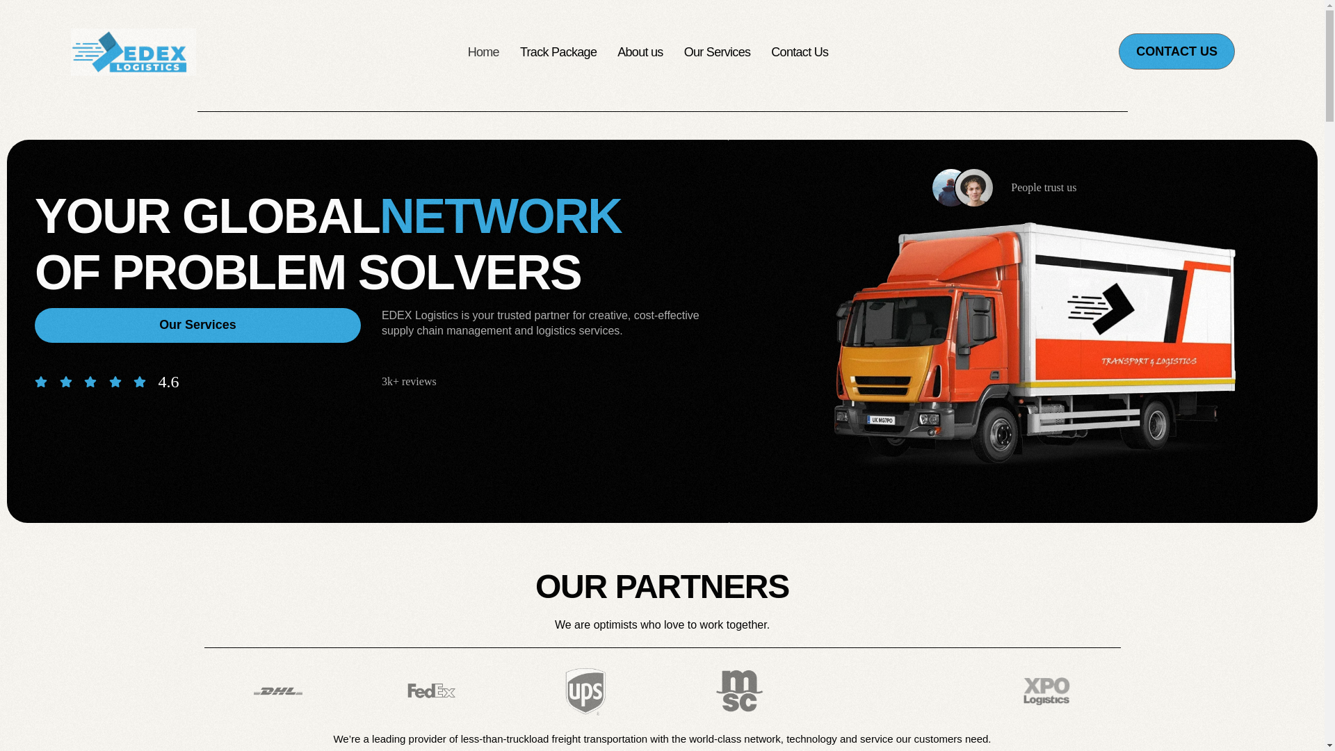 website screenshot of https://truce-logistics.com/