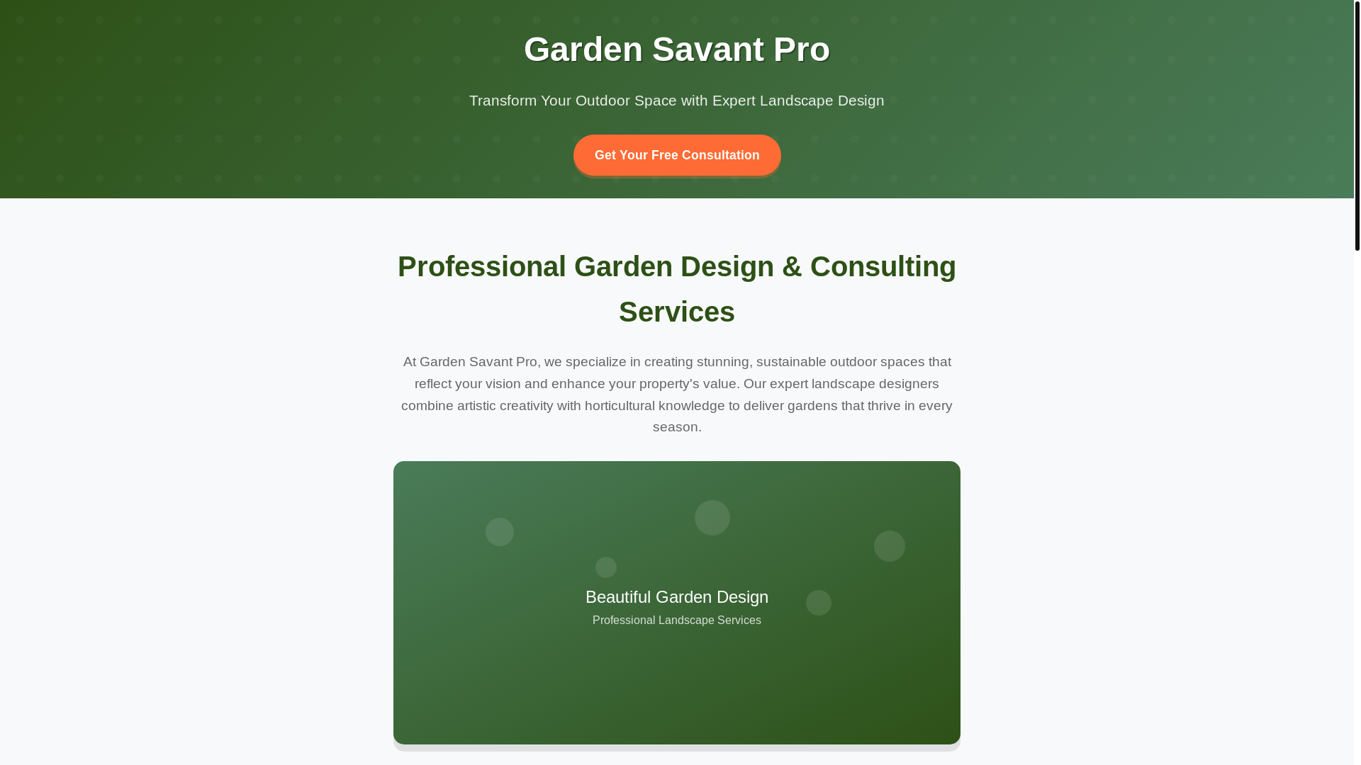 website screenshot of https://gardensavantpro.xyz/