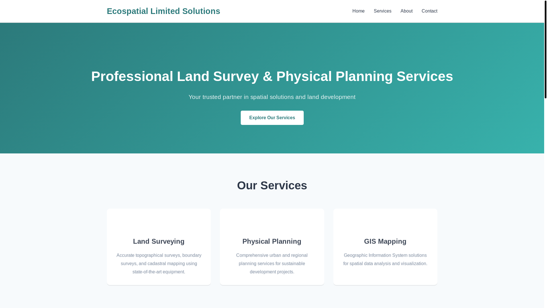 website screenshot of https://ecospatial.co.ke/