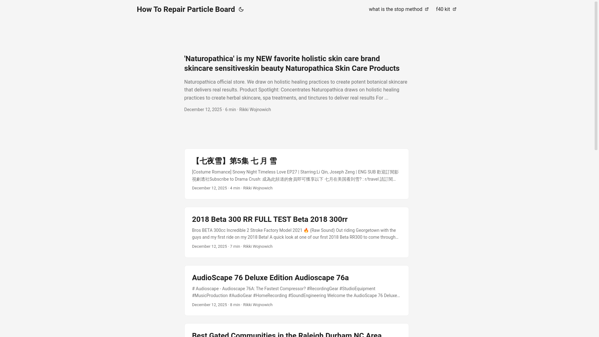 website screenshot of https://howtorepairparticleboard.pages.dev/