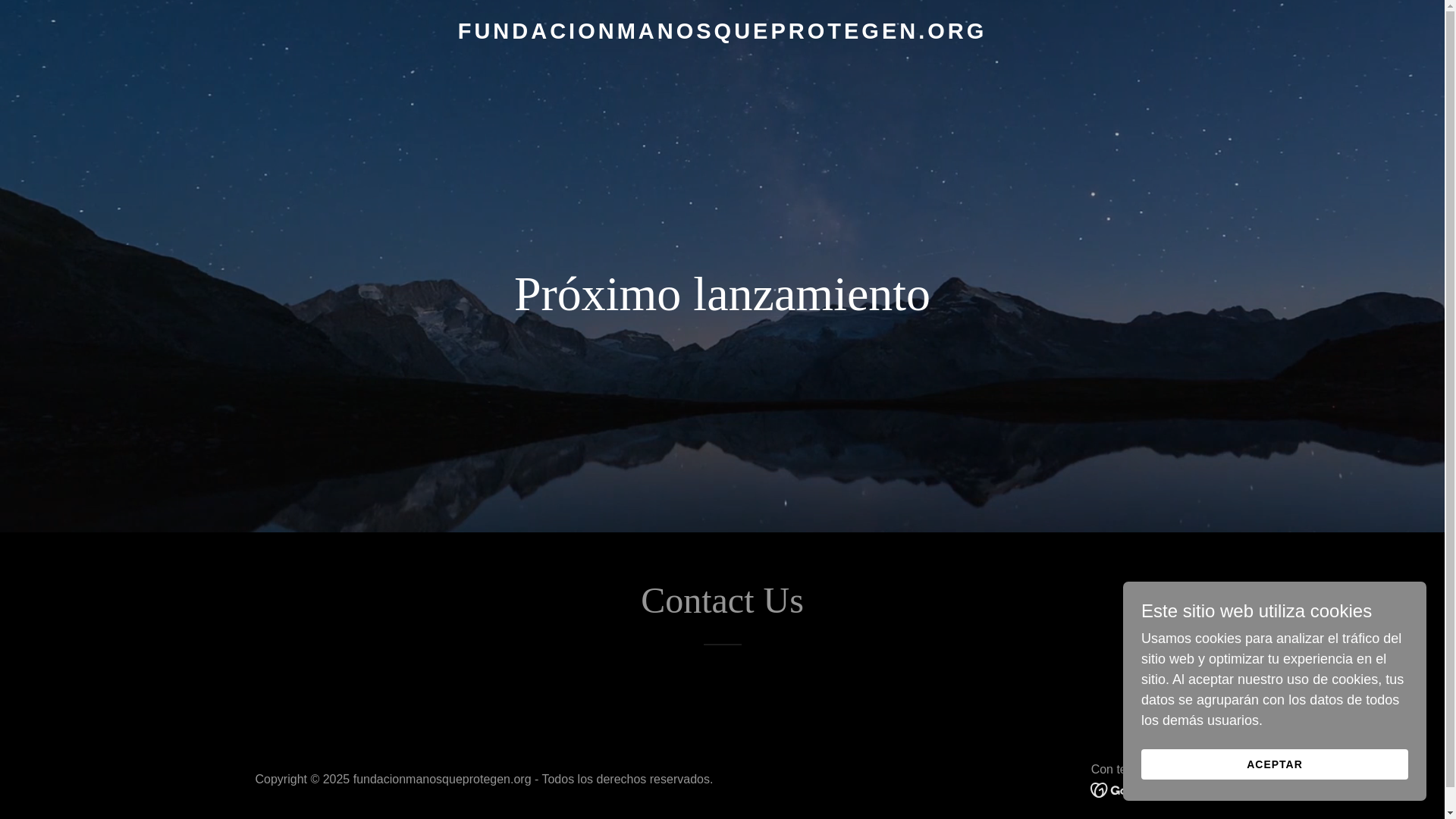 website screenshot of https://fundacionmanosqueprotegen.org/