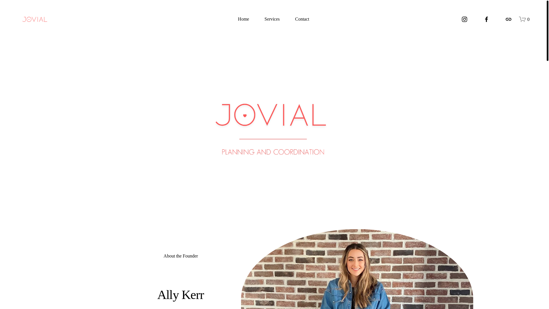 website screenshot of https://jovialeventco.com/