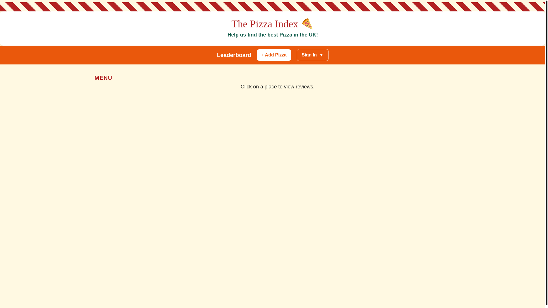 website screenshot of https://thepizzaindex.co.uk/